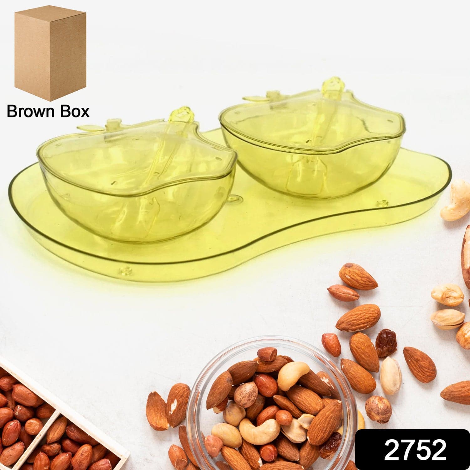 Apple Shape Tray Bowl Used For Serving Snacks And Various Food Stuffs. thumbnail 2