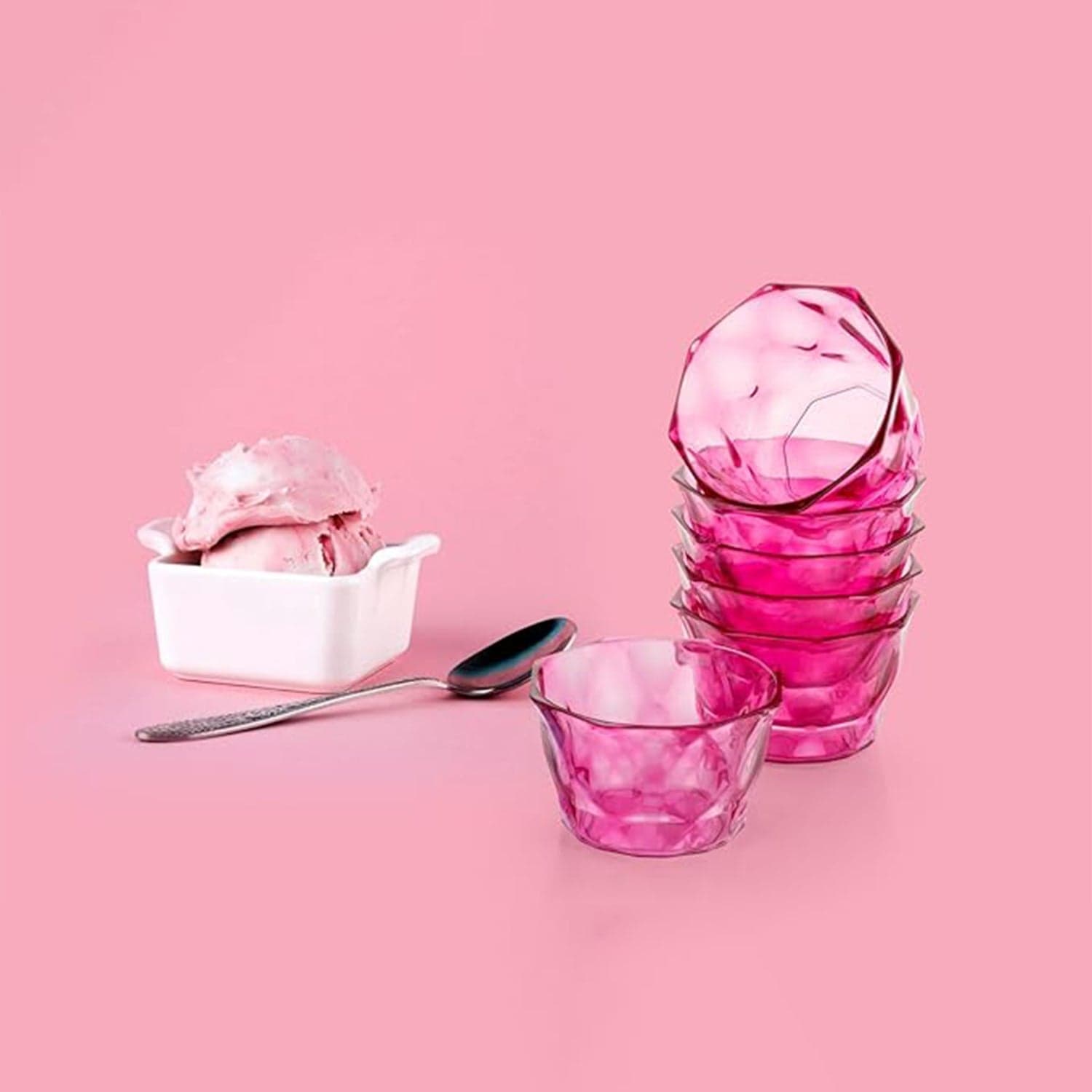 6pc Diamond shape ice cream bowl set thumbnail 4