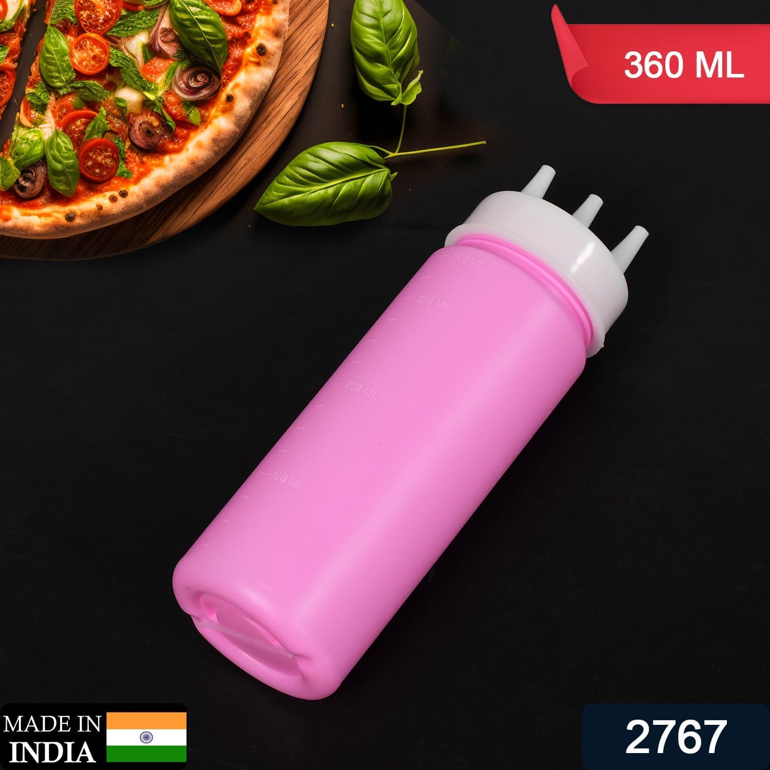 Ketchup Bottles With 3 Nozzle For Sauce, Mayonnaise, Chocolate Syrup Using Bottle Reusable Plastic Bottle ( 360Ml ) thumbnail 2