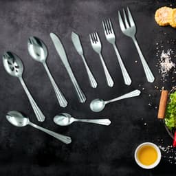 45Pc Stainless Steel Flatware Set Used For Dinner, Breakfast And Lunch Purposes In All Kinds Of Places.