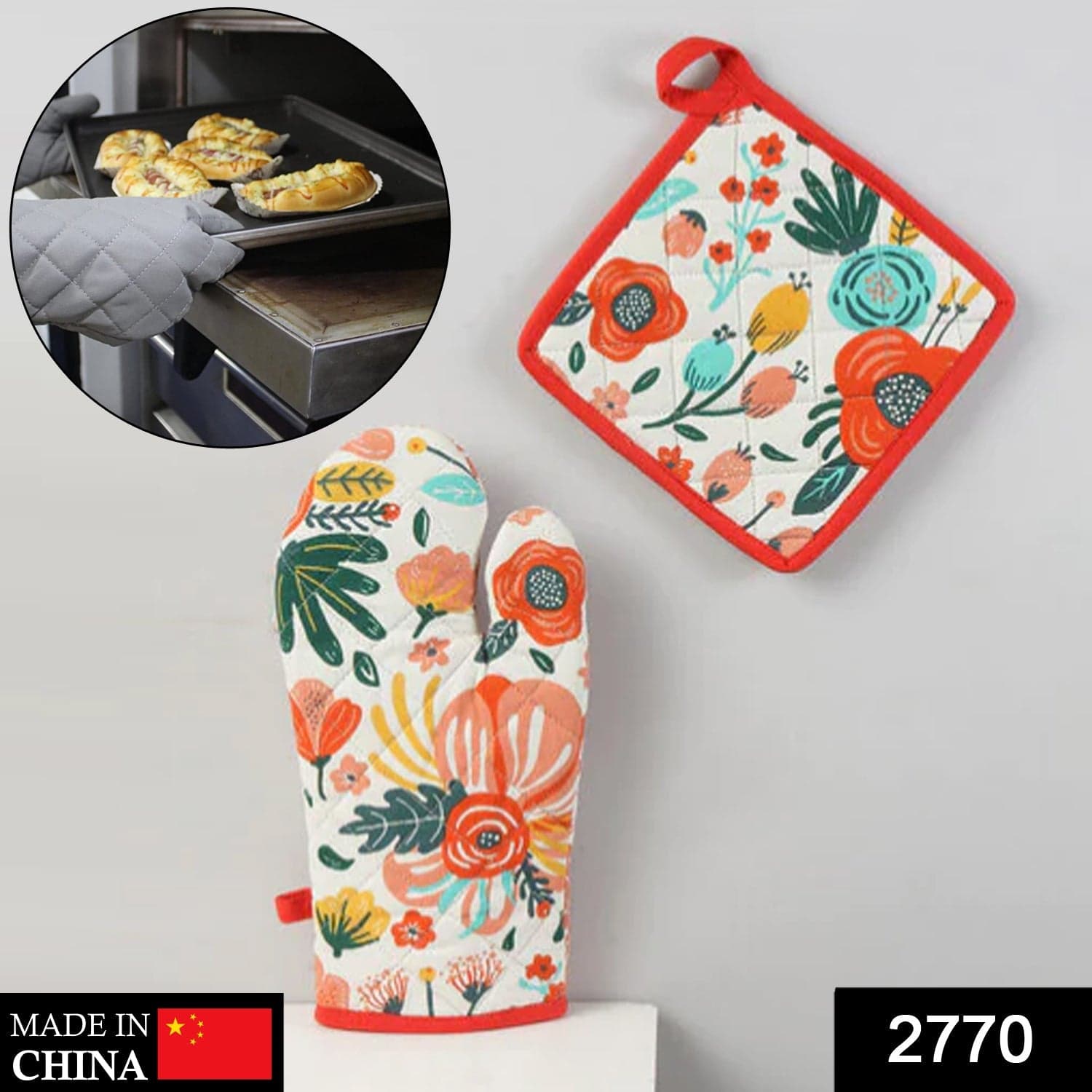 Professional Cotton Oven Mitt gloves thumbnail 2