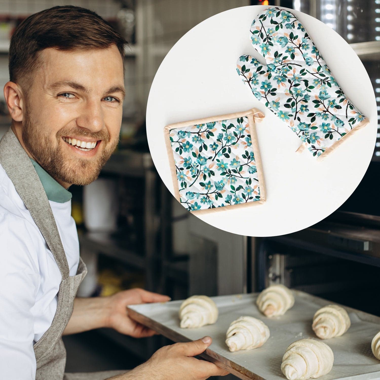 Professional Cotton Oven Mitt gloves thumbnail 4