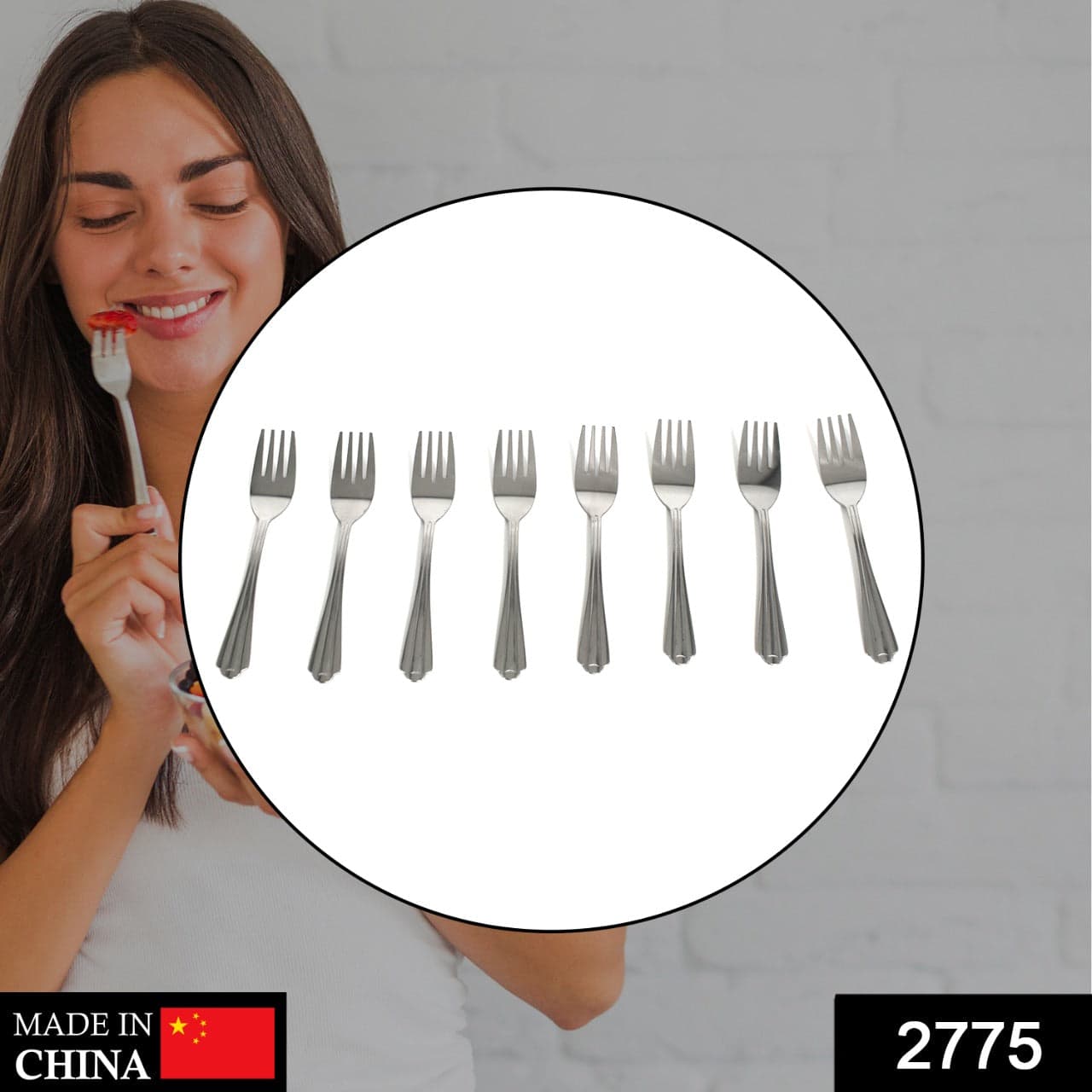 Small Dinner Fork for home and kitchen. (set of 8Pc) thumbnail 2