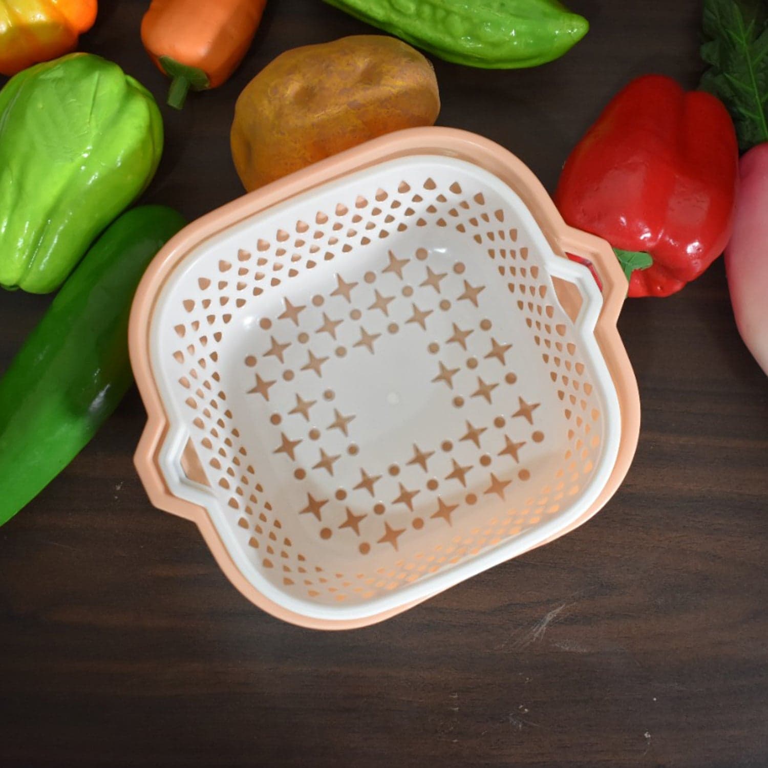 2 In 1 Basket Strainer To Rinse Various Types Of Items Like Fruits, Vegetables Etc. ID-2785 thumbnail 1