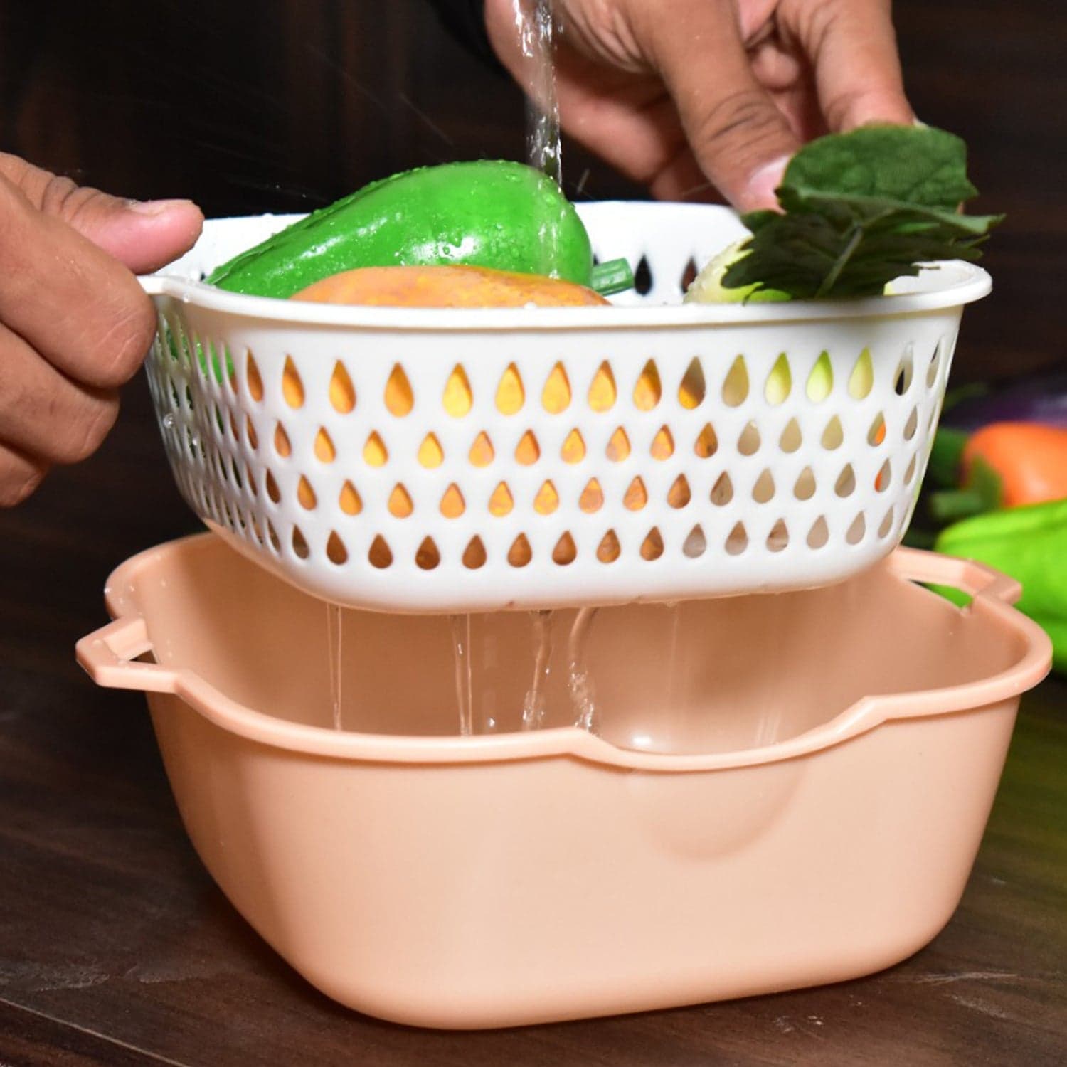 2 In 1 Basket Strainer To Rinse Various Types Of Items Like Fruits, Vegetables Etc. ID-2785 thumbnail 6