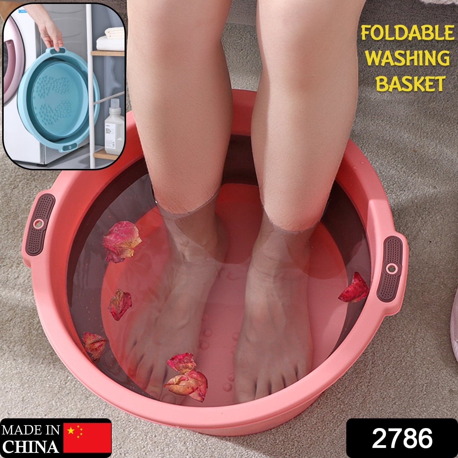 Multi-Purpose Portable Collapsible Folding Tub, With Hanging Hole & Save Storage Space, Also Use For Foot Spa. thumbnail 2