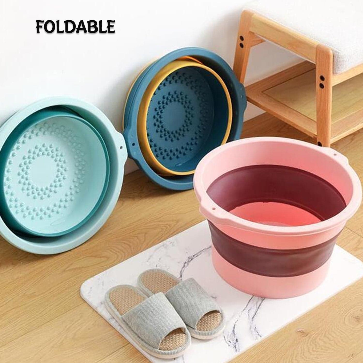 Multi-Purpose Portable Collapsible Folding Tub, With Hanging Hole & Save Storage Space, Also Use For Foot Spa. thumbnail 3