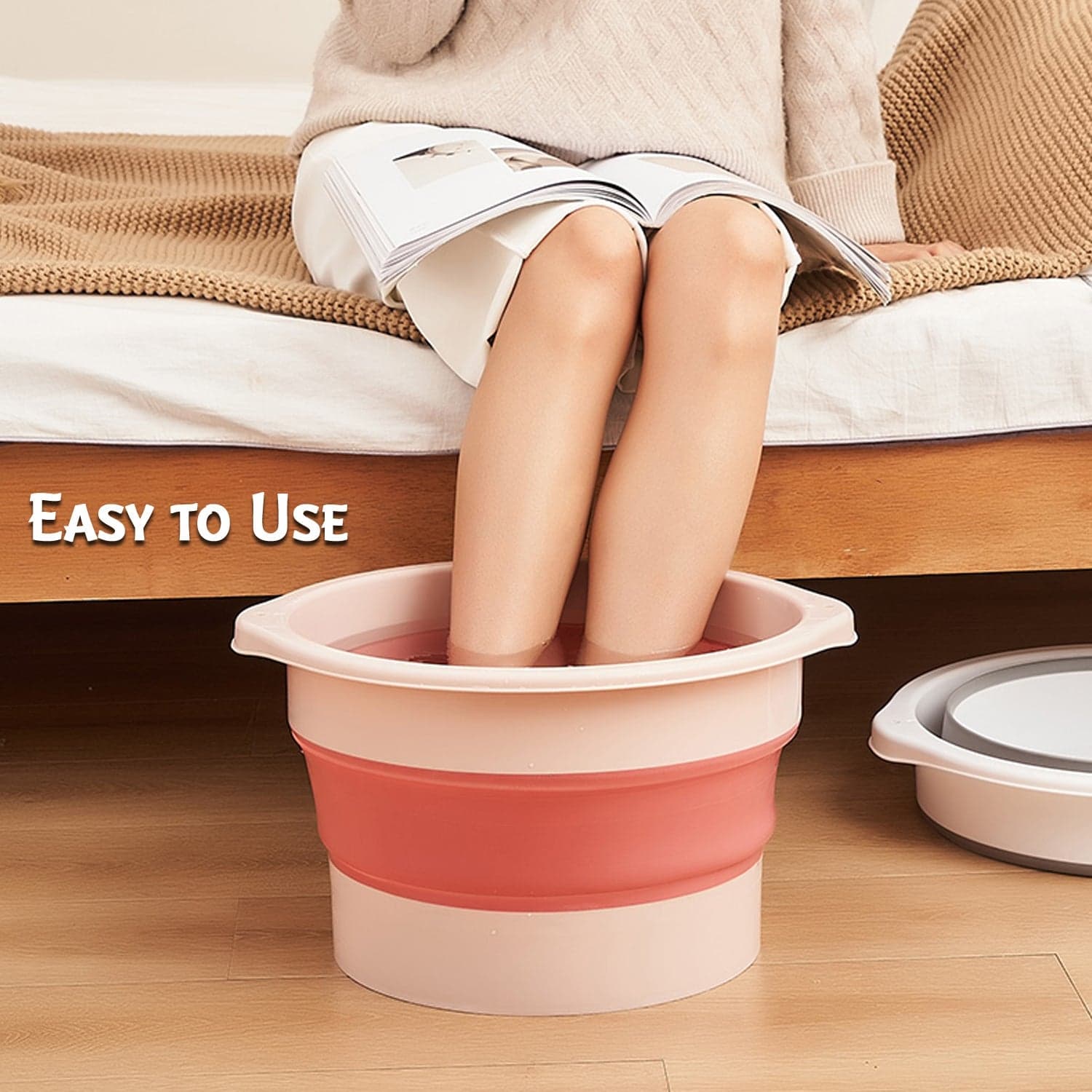Multi-Purpose Portable Collapsible Folding Tub, With Hanging Hole & Save Storage Space, Also Use For Foot Spa. thumbnail 5