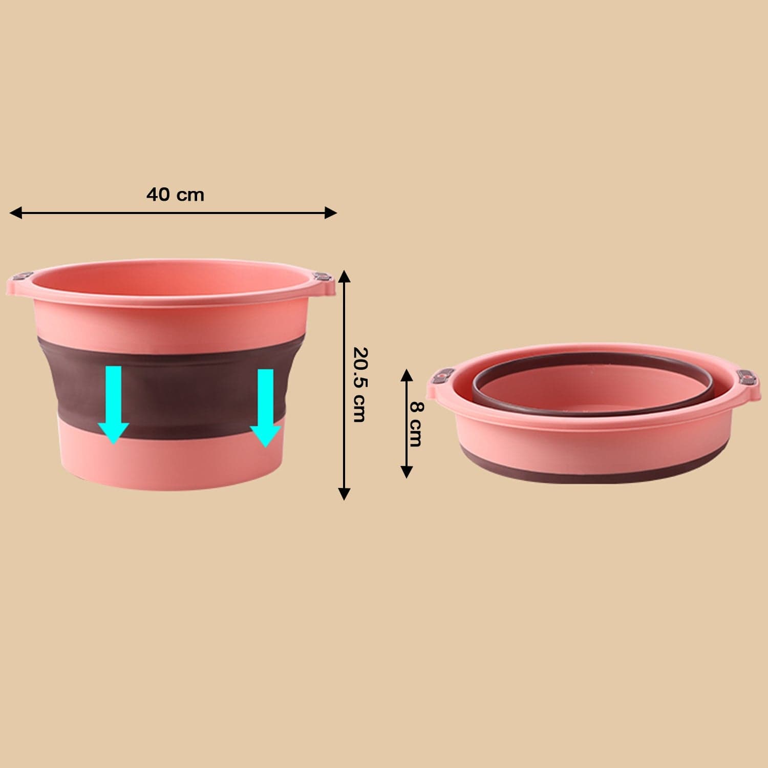 Multi-Purpose Portable Collapsible Folding Tub, With Hanging Hole & Save Storage Space, Also Use For Foot Spa. thumbnail 6