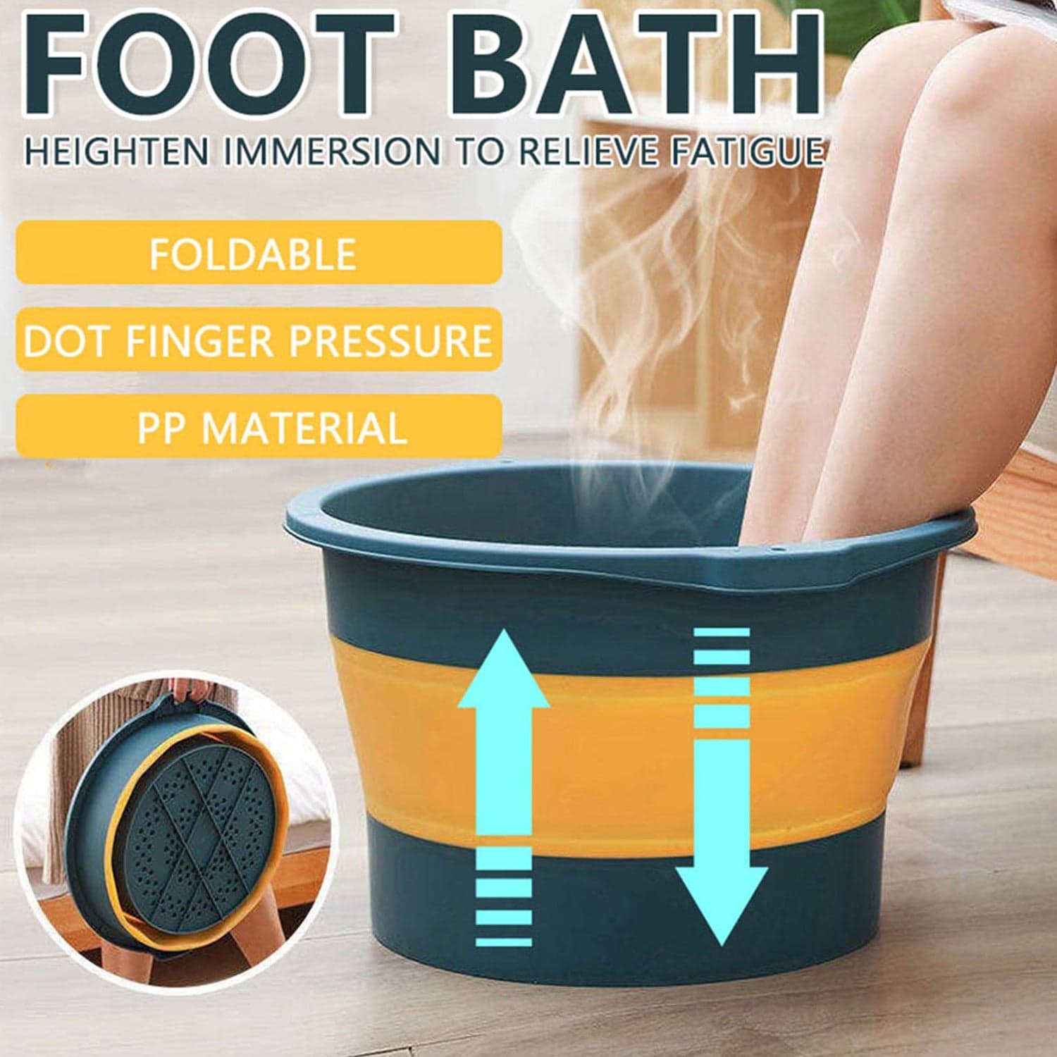 Multi-Purpose Portable Collapsible Folding Tub, With Hanging Hole & Save Storage Space, Also Use For Foot Spa. thumbnail 8