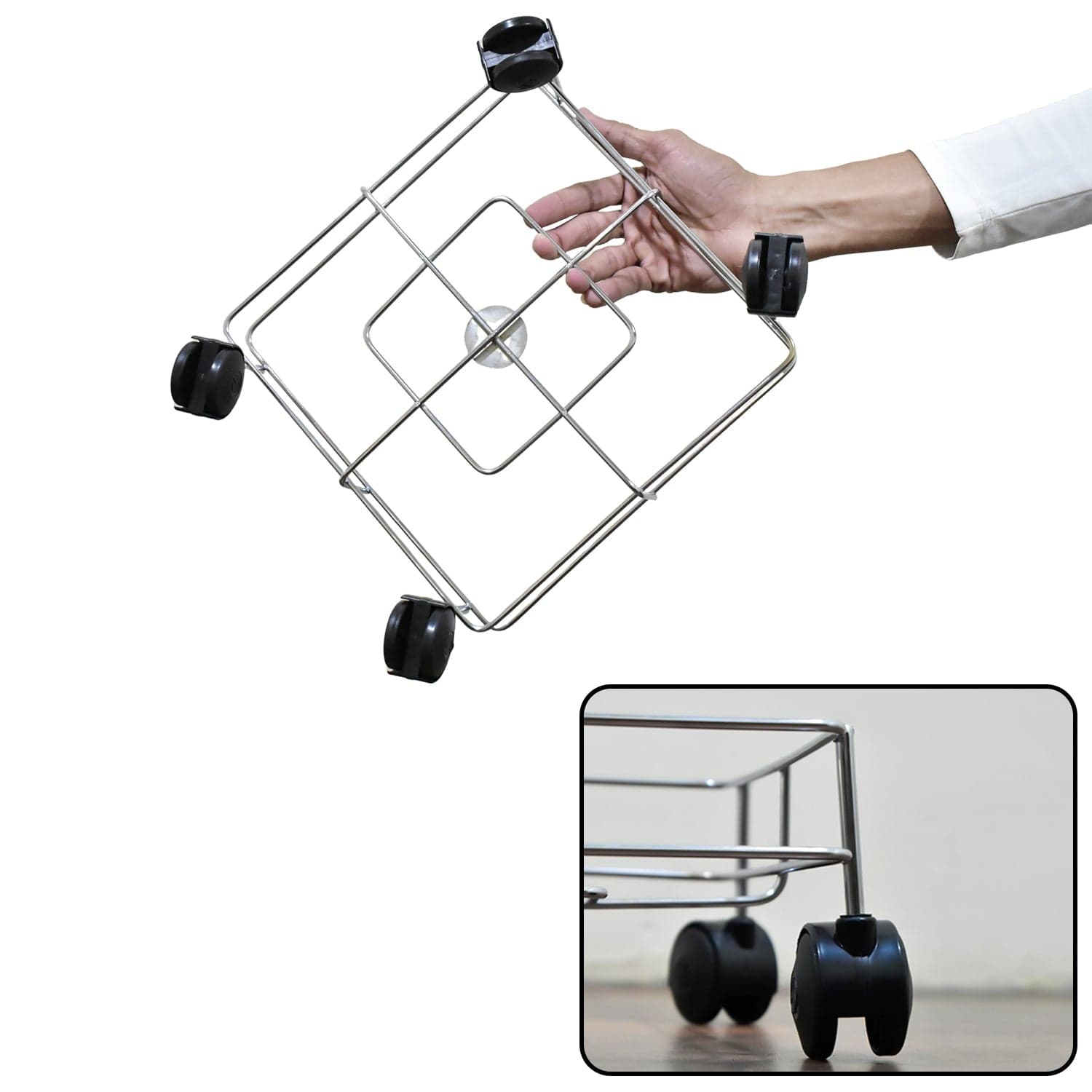 Ss Square Oil Stand For Carrying Oil Bottles And Jars Easily Without Any Problem. thumbnail 7