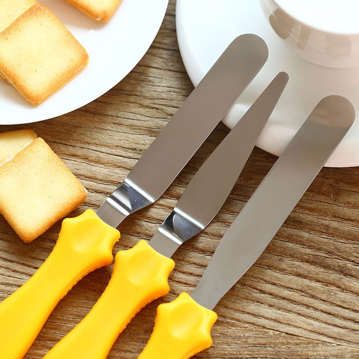 MULTI-FUNCTION STAINLESS STEEL CAKE ICING SPATULA FLAT ANGULAR TRIANGLE PALLET KNIFE SET thumbnail 3