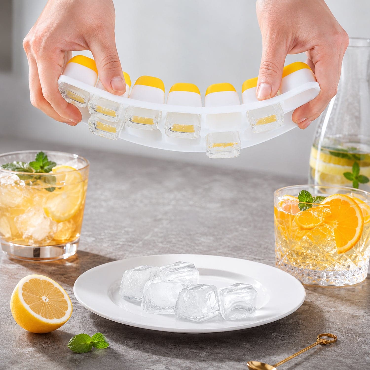 Ice Cube Tray with Spill-Proof Lid the Effortless Ice Making and Space Saving thumbnail 3