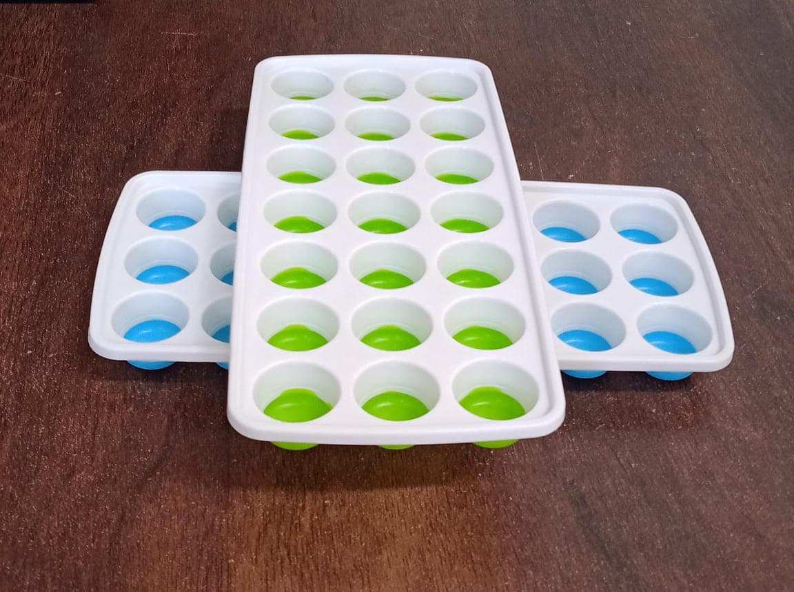 21 Cavity Up Ice Cube Trays-Easy Release, Flexible Silicone Bottom - Stackable, Bpa Free, Food Grade - For Convenient Freezer Ice Making (2 Pc Set) thumbnail 7