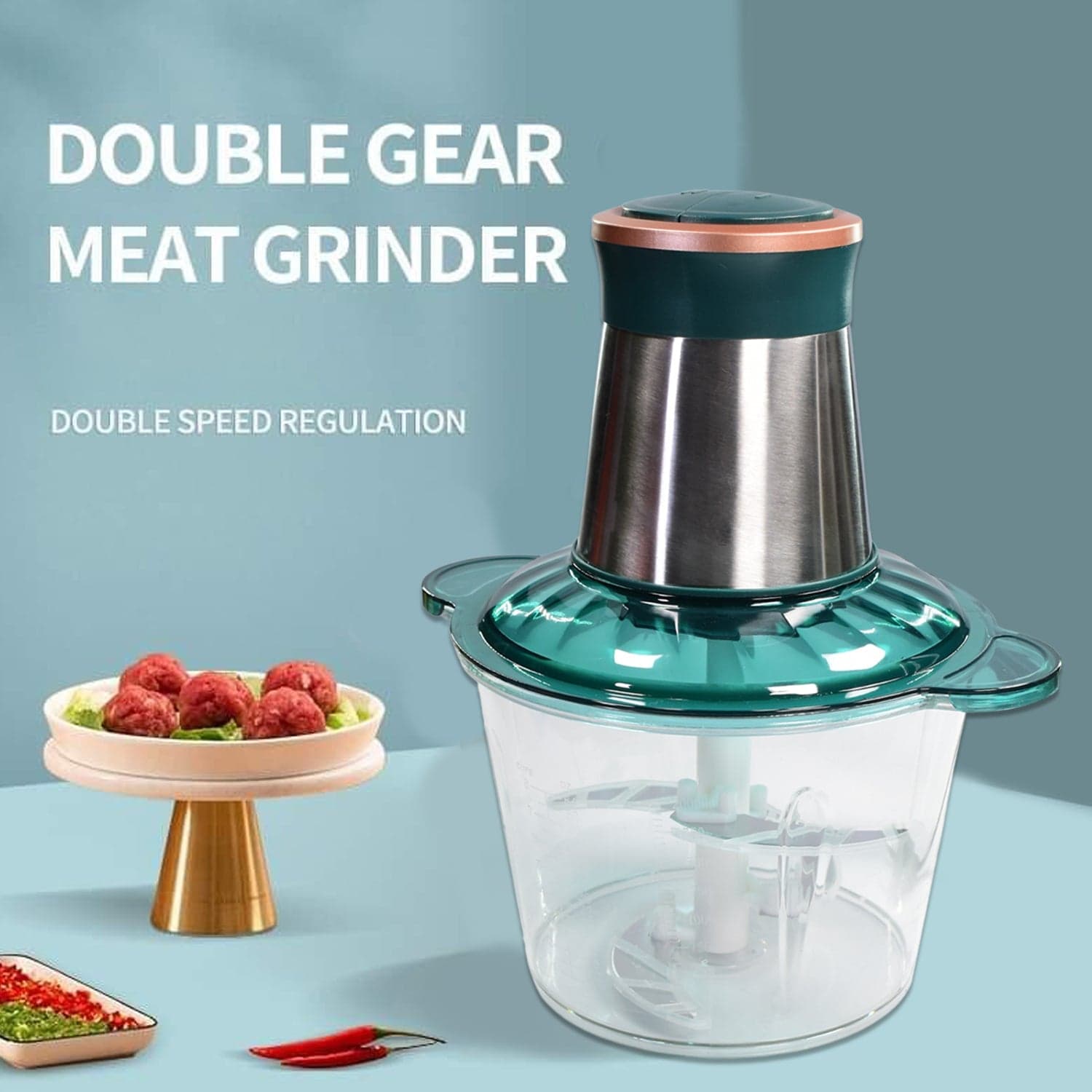 Stainless Steel Electric Meat Grinders with Bowl for Food Chopping Meat & Vegetable. thumbnail 3