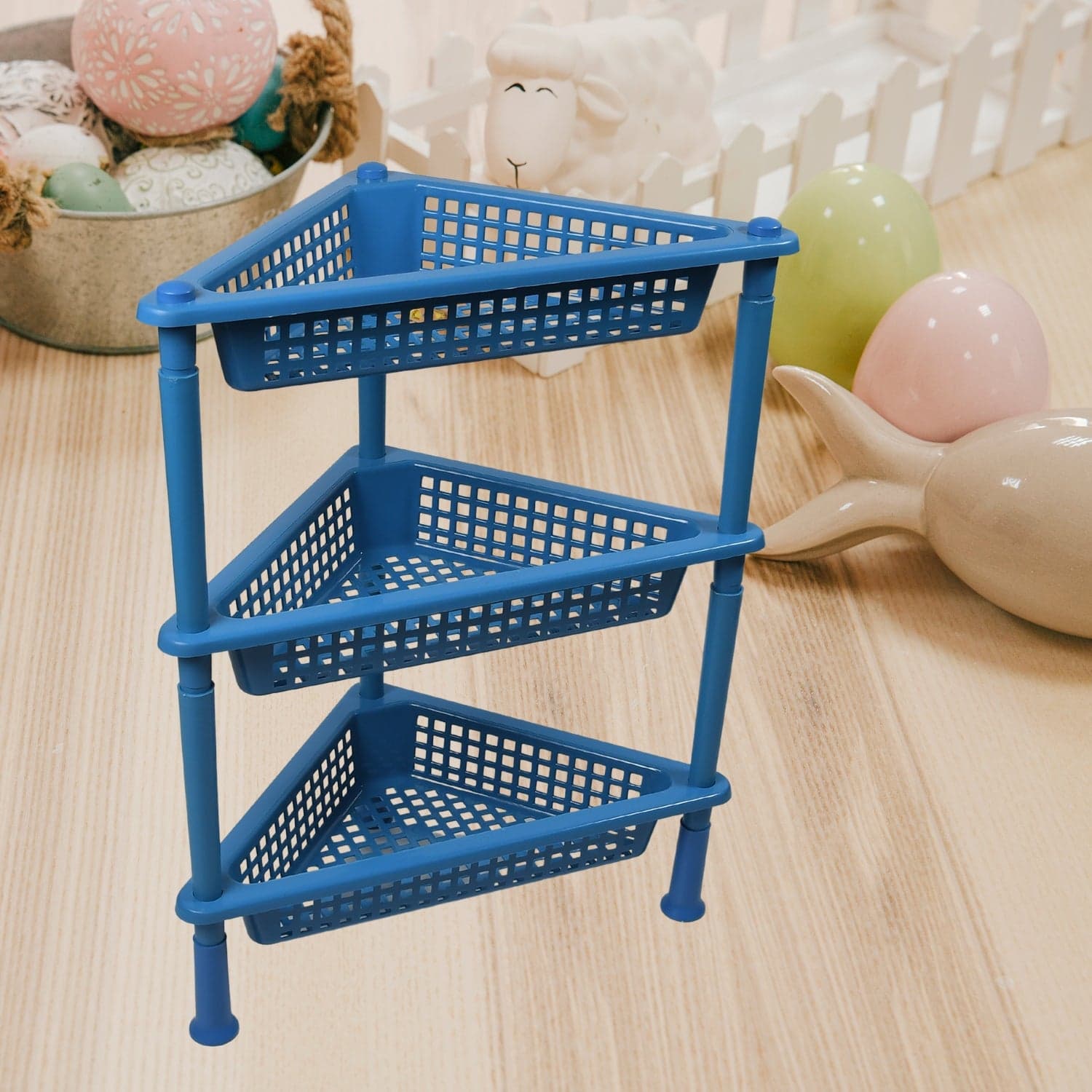 Triangle 3-Tier Plastic Storage Rack for Kitchen, Bathroom & Office thumbnail 5