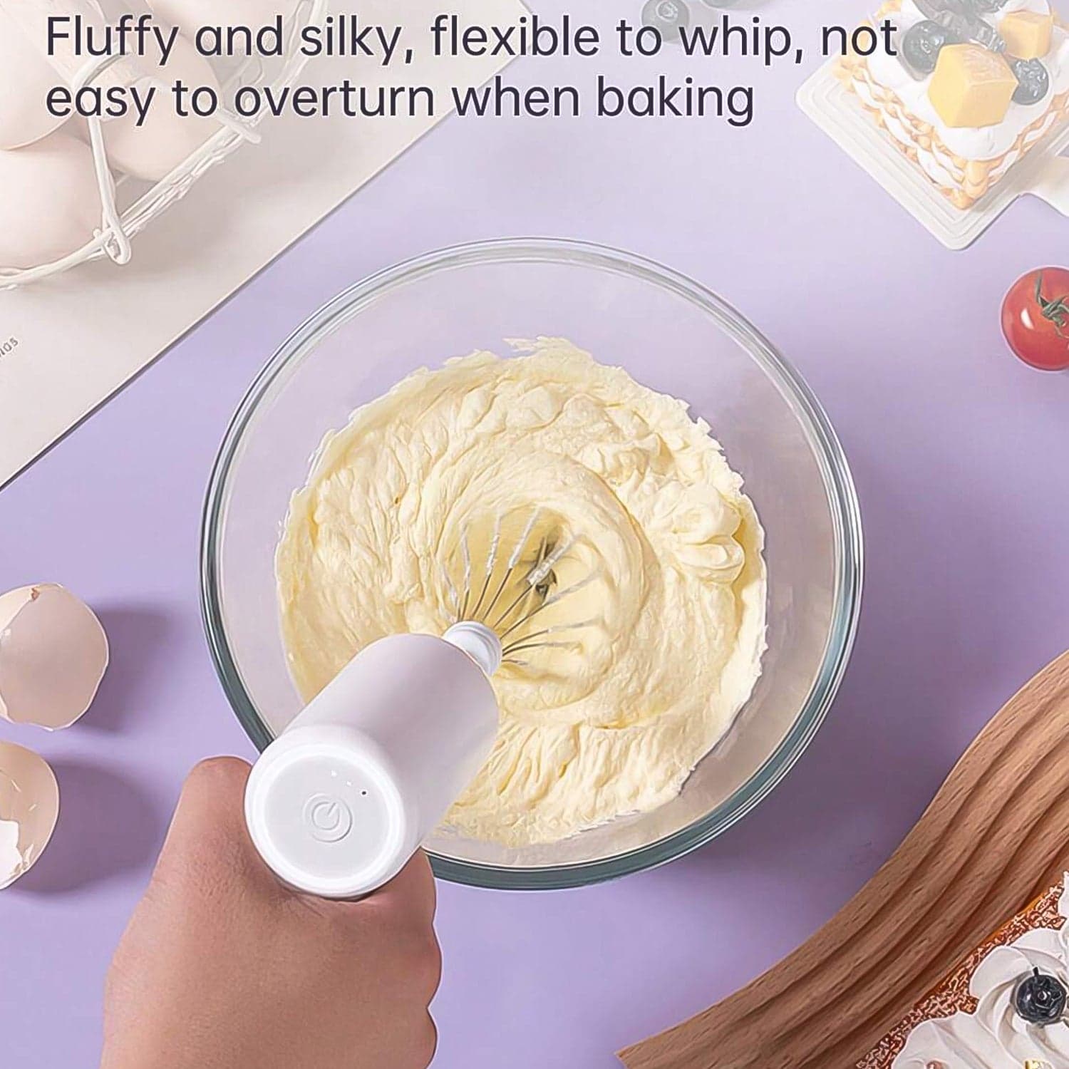 Wireless Portable Hand Mixer - Rechargeable Handheld Whisk Beater for Baking & Blending (2pc) thumbnail 4
