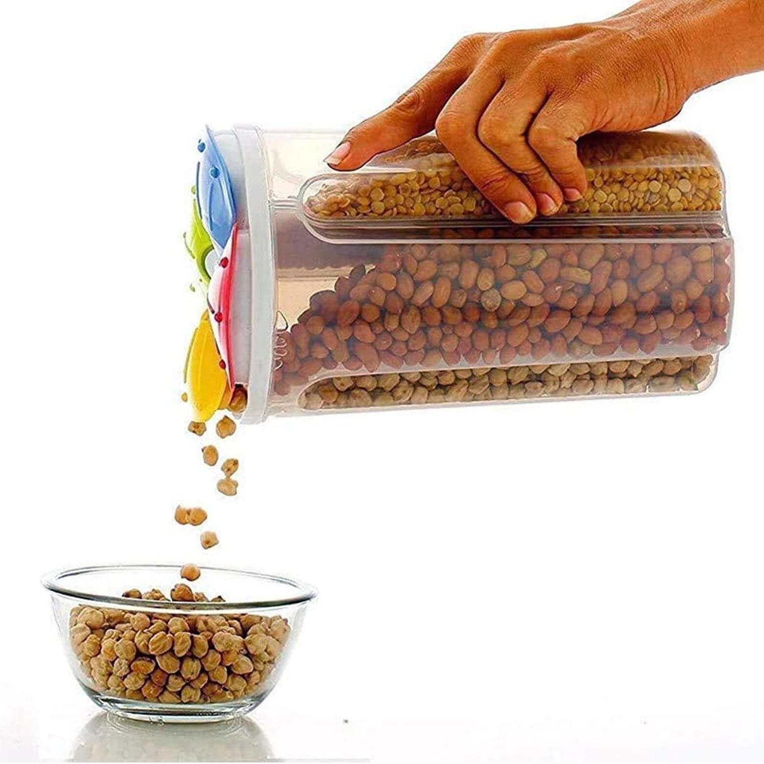 4 Section Storage containers airtight Transparent Food Plastic Storage Container thumbnail 3