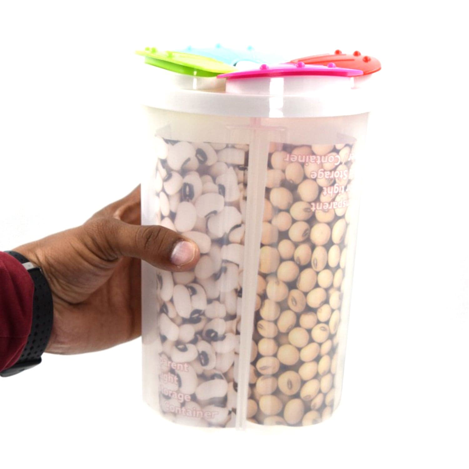 4 Section Storage containers airtight Transparent Food Plastic Storage Container thumbnail 4