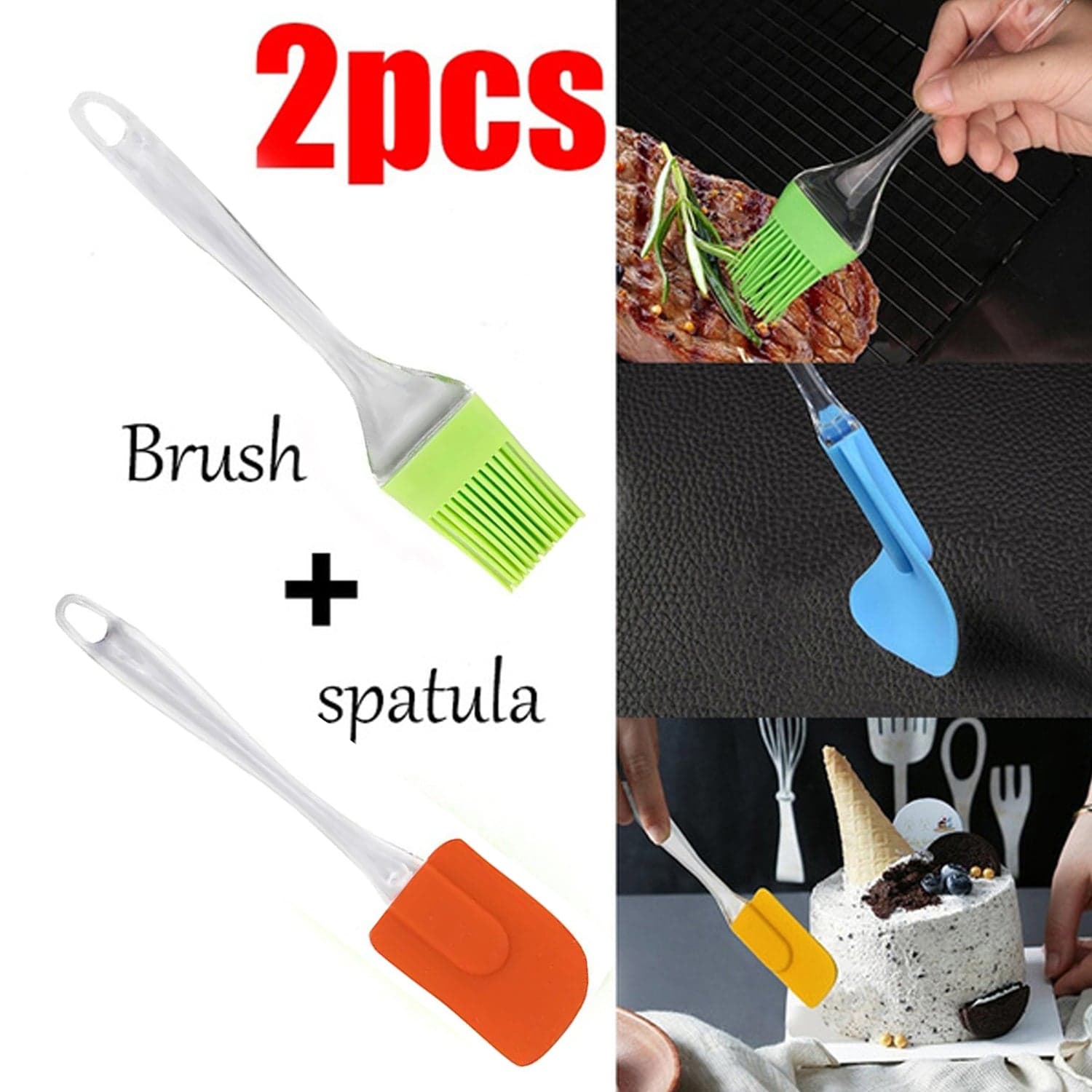 2 in 1 Combo of Big Brush & Spatula Set (2 Pcs Set) thumbnail 3