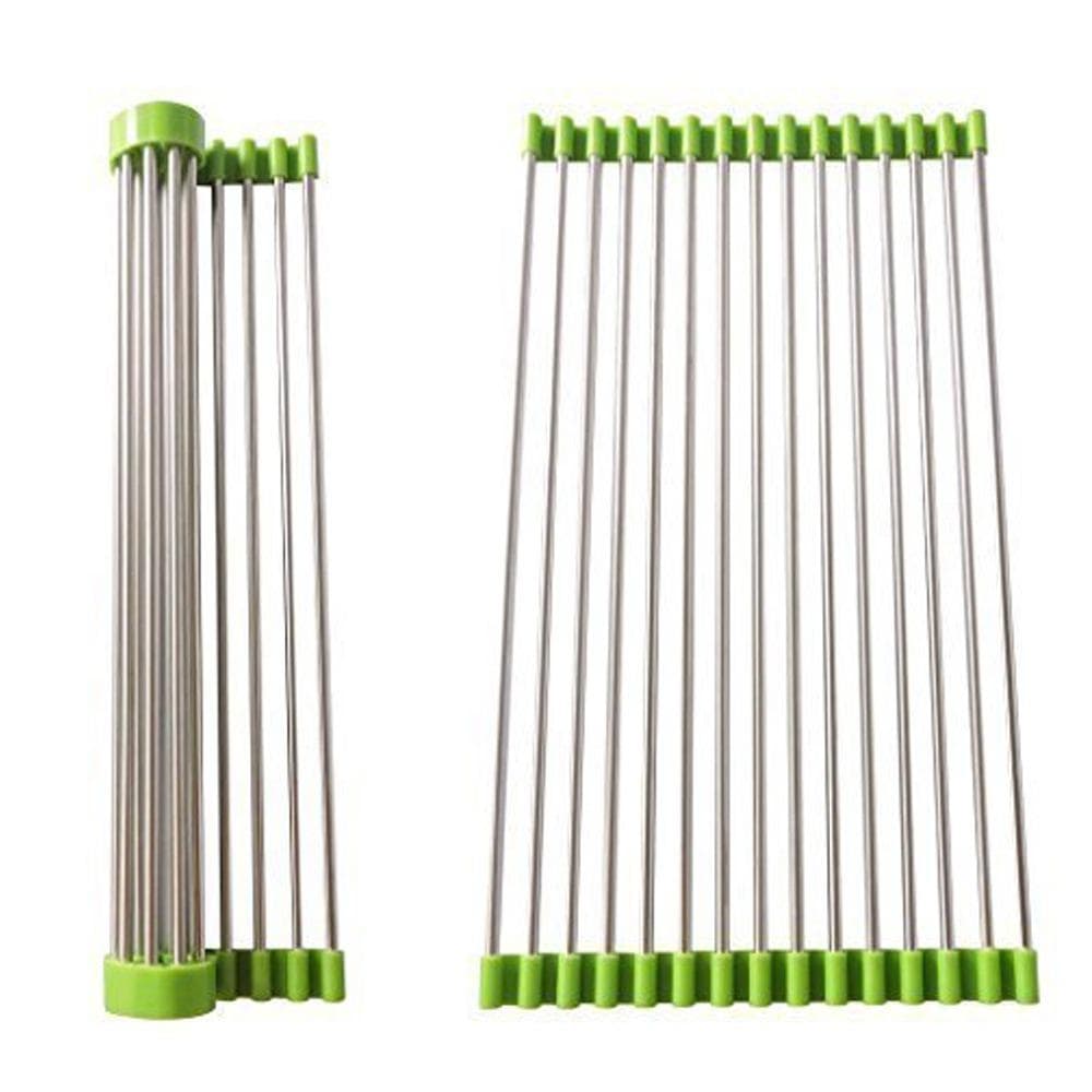 FOLDABLE DRAIN RACK KITCHEN SINK ROLL UP DISH DRYING RACK PORTABLE DISH RACK thumbnail 3