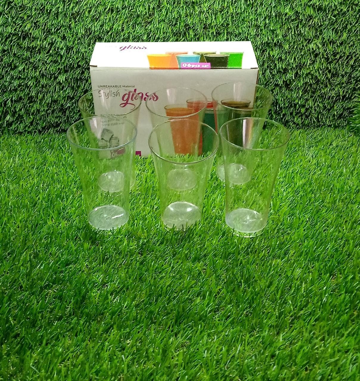 Plastic Drinking Glass Juice Glass Water Glass Set of 6 Transparent Glass thumbnail 10