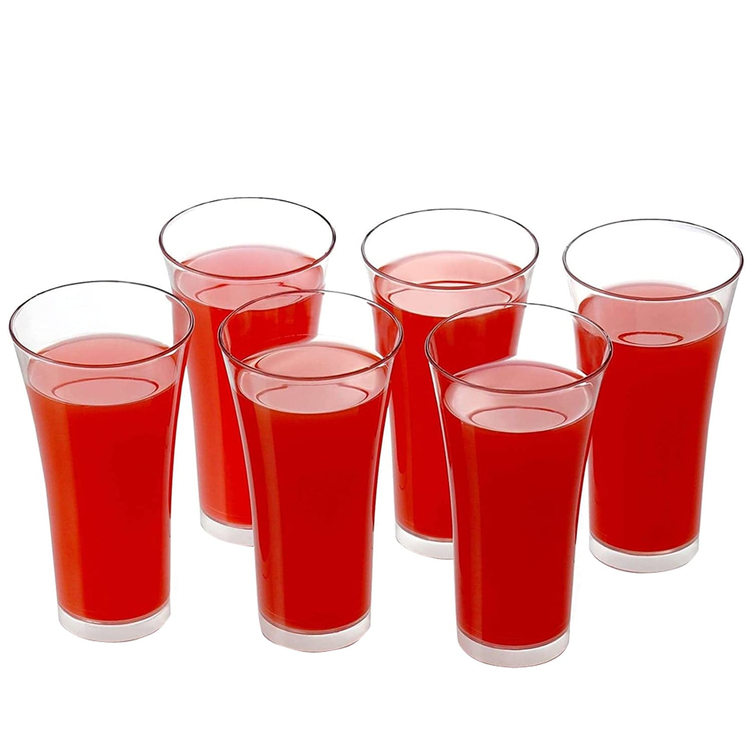 Plastic Drinking Glass Juice Glass Water Glass Set of 6 Transparent Glass thumbnail 4