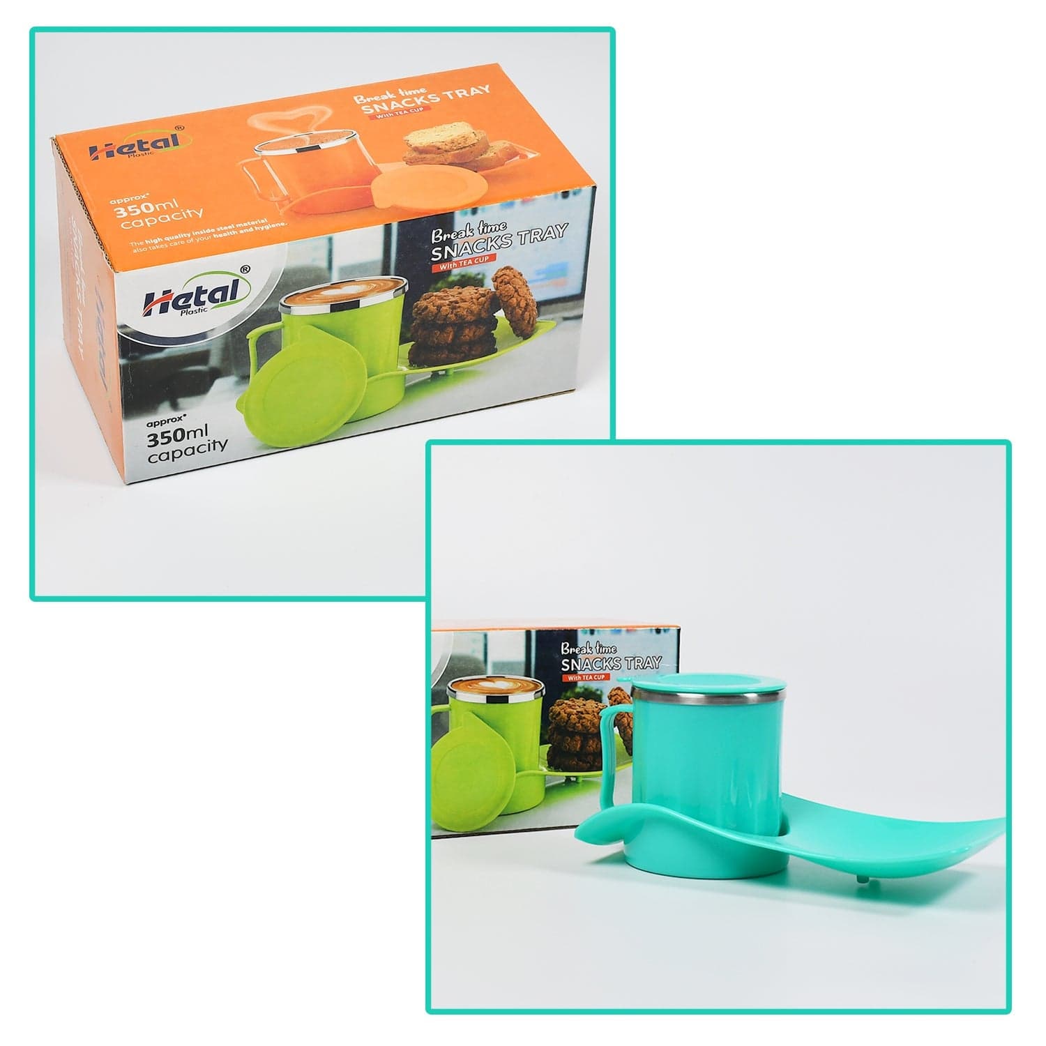Snack Tray with 350ml Steel Cup for Kids & Home Use thumbnail 2