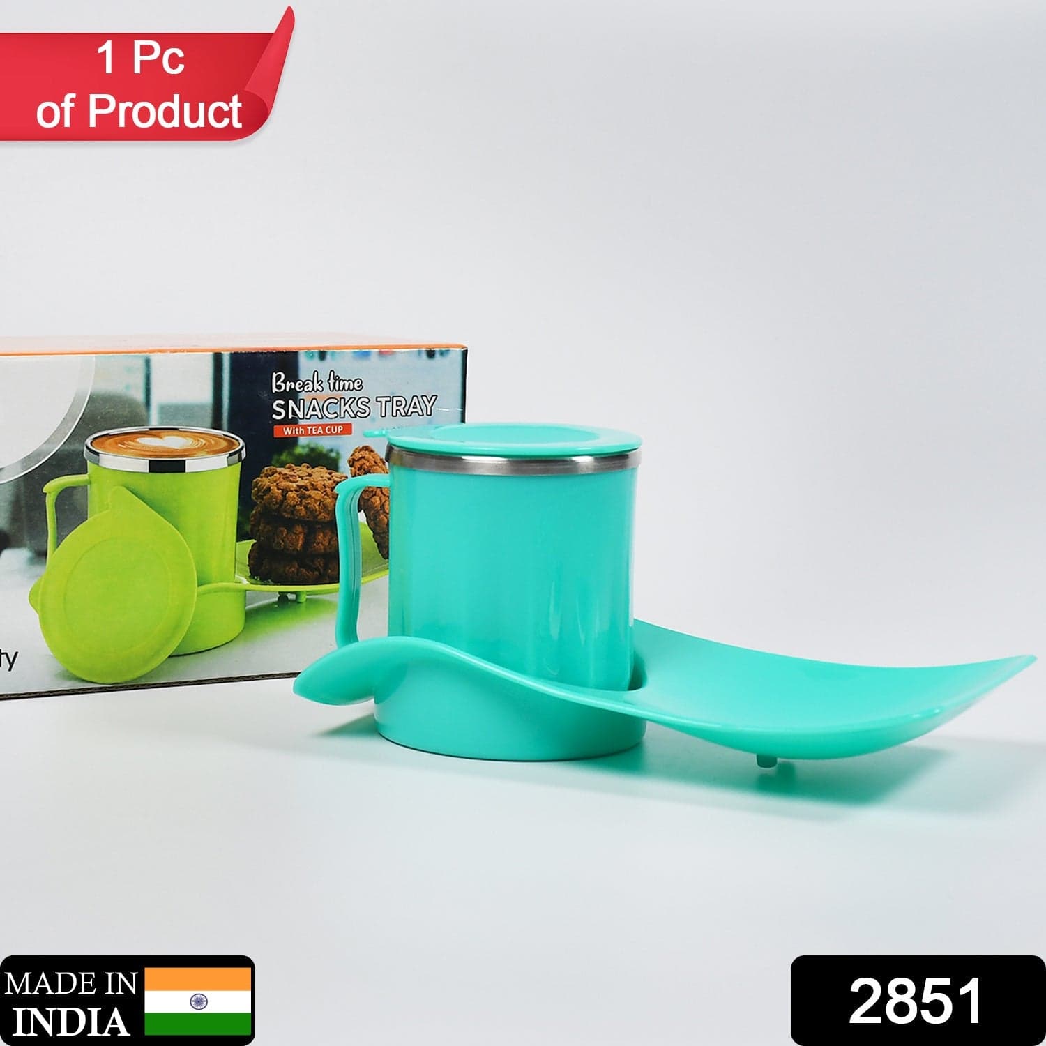 Snack Tray with 350ml Steel Cup for Kids & Home Use thumbnail 3