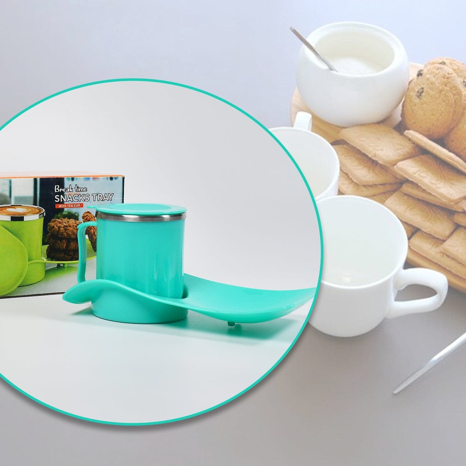 Snack Tray with 350ml Steel Cup for Kids & Home Use thumbnail 4