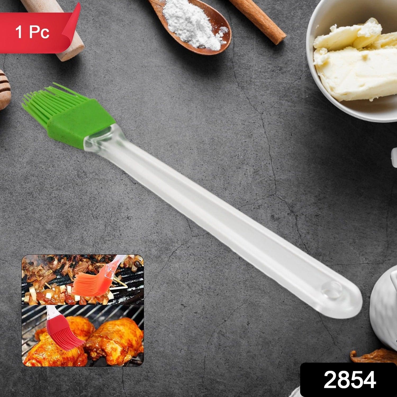 Silicone Spatula and Pastry Brush Special Brush for Kitchen Use (1 Pc / 23 Cm) thumbnail 2