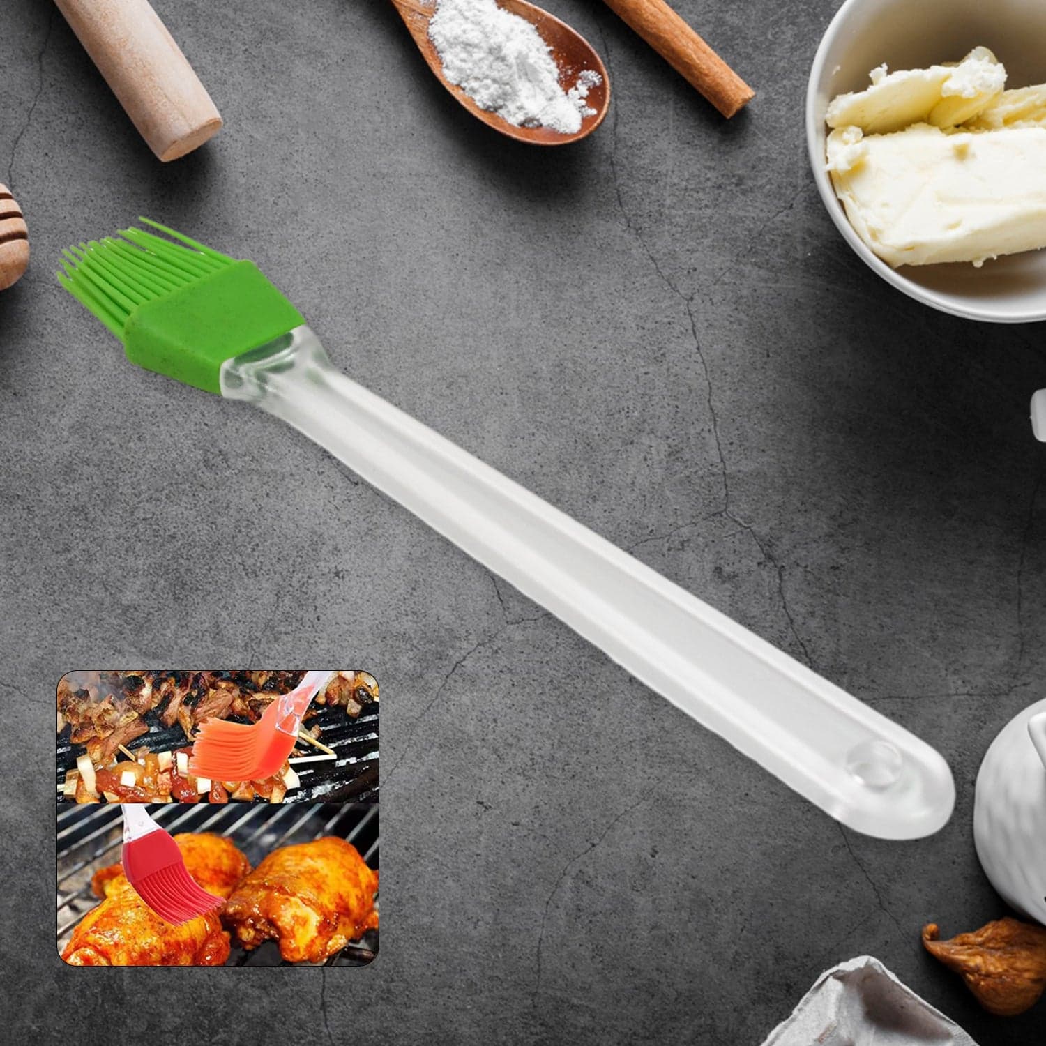 Silicone Spatula and Pastry Brush Special Brush for Kitchen Use (1 Pc / 23 Cm) thumbnail 6
