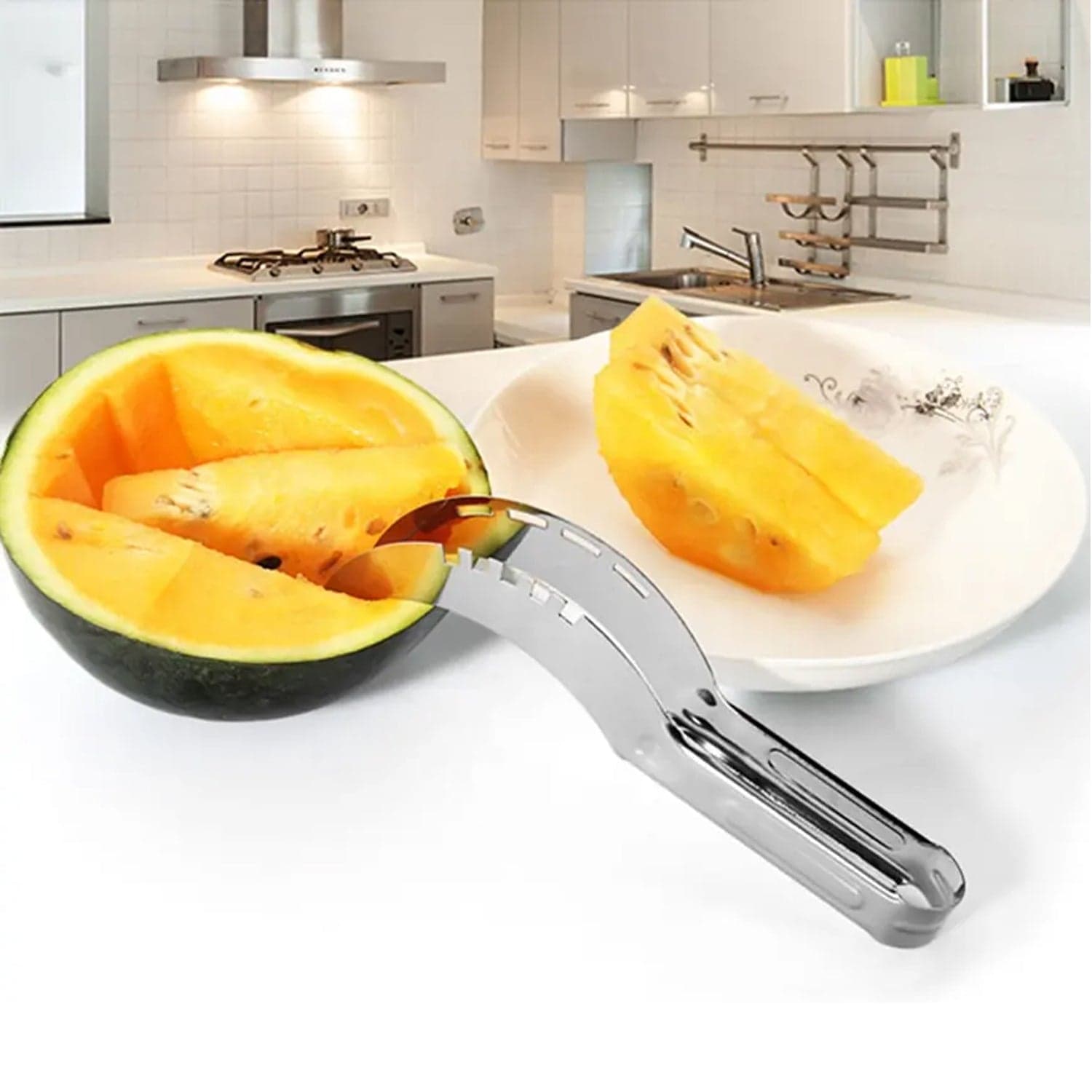 Stainless Steel Watermelon Cantaloupe Slicer Knife, Corer Fruit, Vegetable Tools Kitchen thumbnail 5