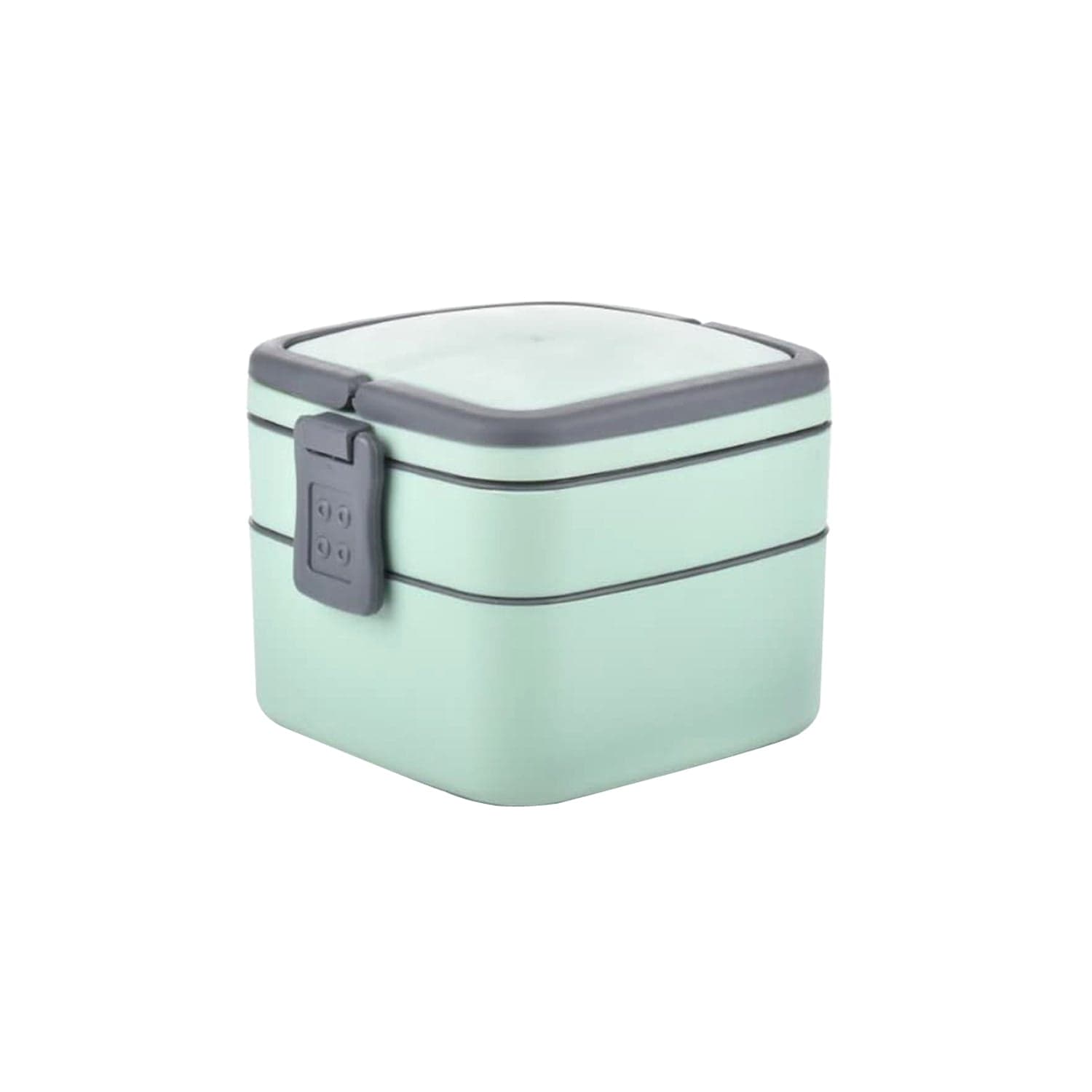 Green Double-Layer Portable Lunch Box Stackable With Carrying Handle And Spoon Lunch Box  thumbnail 9