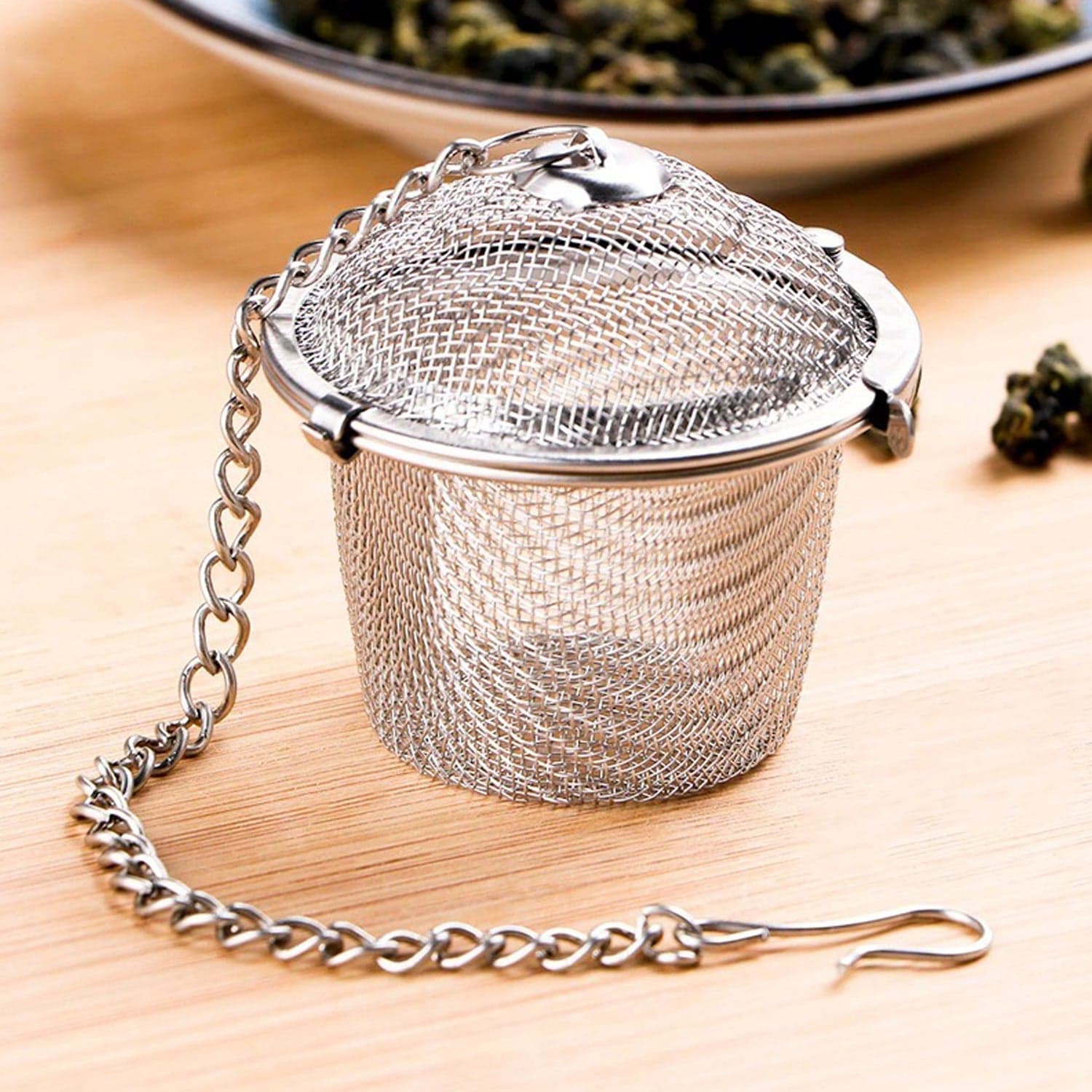 Stainless Steel Spice Tea Filter Herbs Locking Infuser Mesh Ball thumbnail 1
