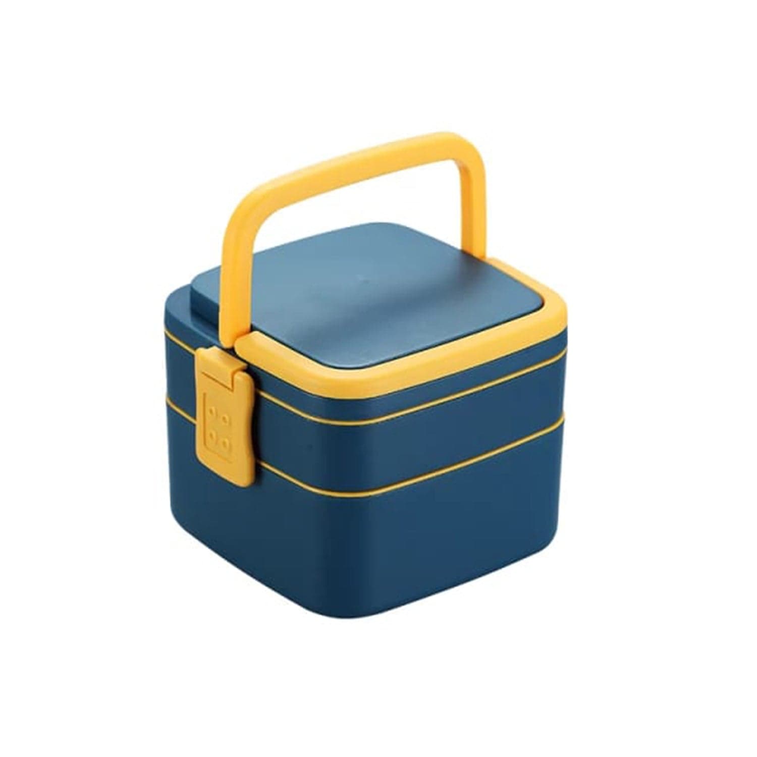 Blue Double-Layer Portable Bento Lunch Box of Stackable with Handle & Spoon thumbnail 5