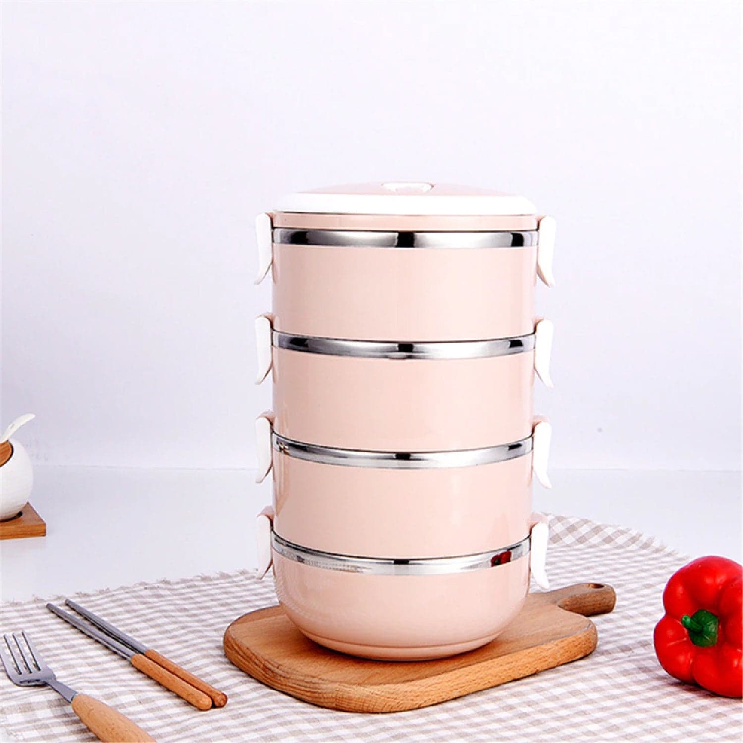 Multi Layer Stainless Steel Hot Lunch Box (4 Layer) thumbnail 2
