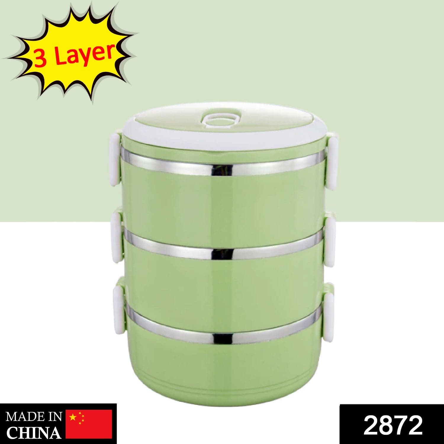 Multi Layer Stainless Steel Hot Lunch Box (3 Layer) thumbnail 4