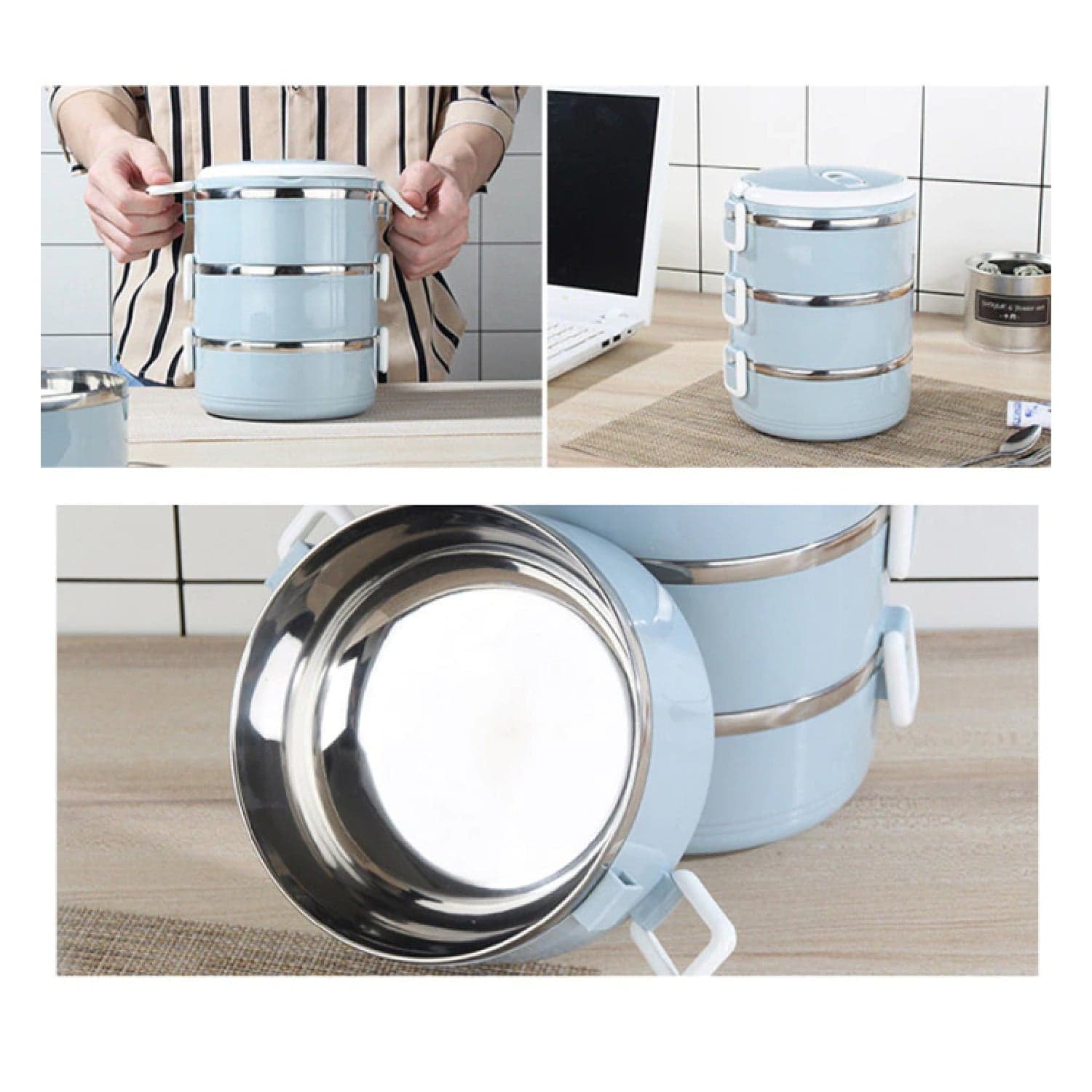 Multi Layer Stainless Steel Hot Lunch Box (3 Layer) thumbnail 12