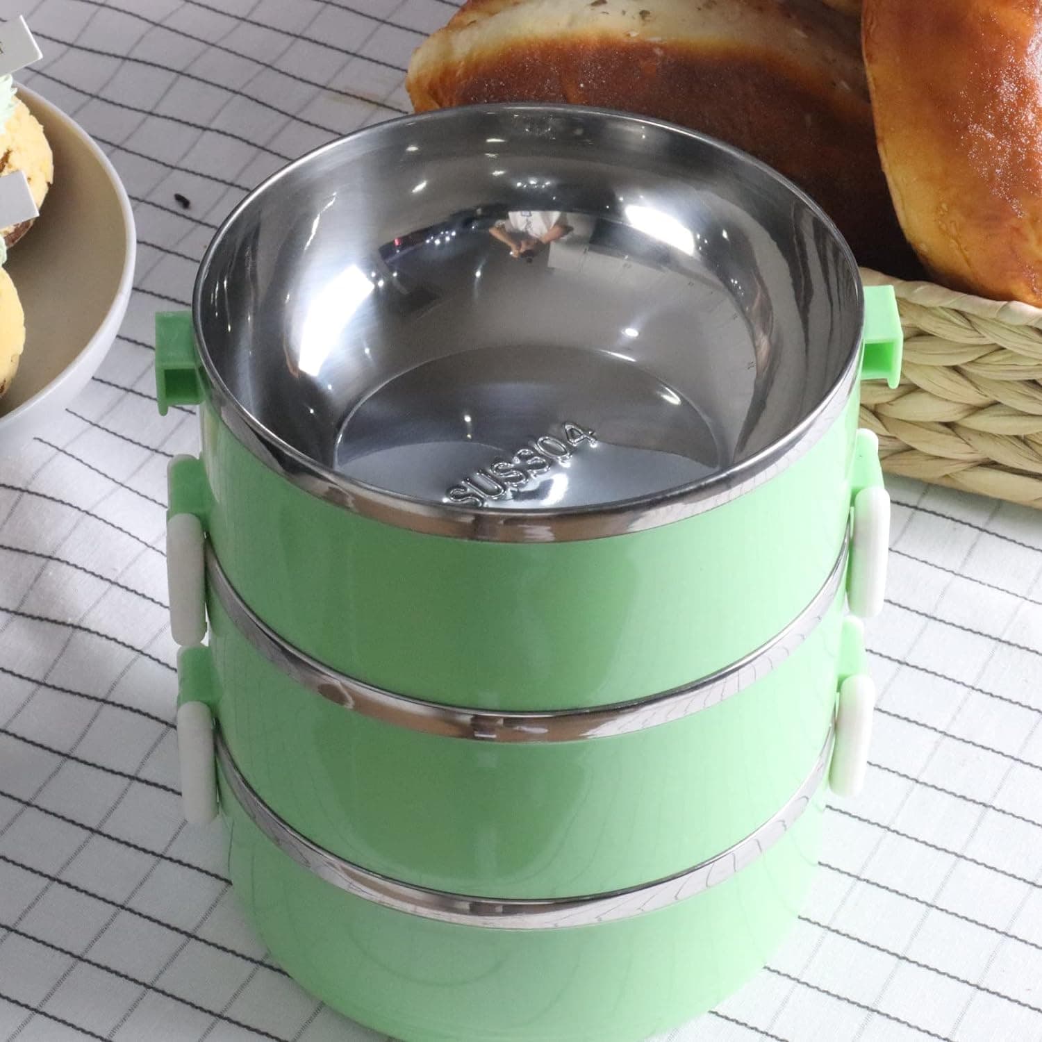 3 Layer Doraemon Lunch Box Tiffin High Quality Steel Lunch Box 3 Layer Tiffin For School  thumbnail 1