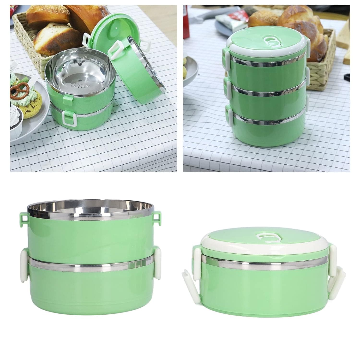 3 Layer Doraemon Lunch Box Tiffin High Quality Steel Lunch Box 3 Layer Tiffin For School  thumbnail 7