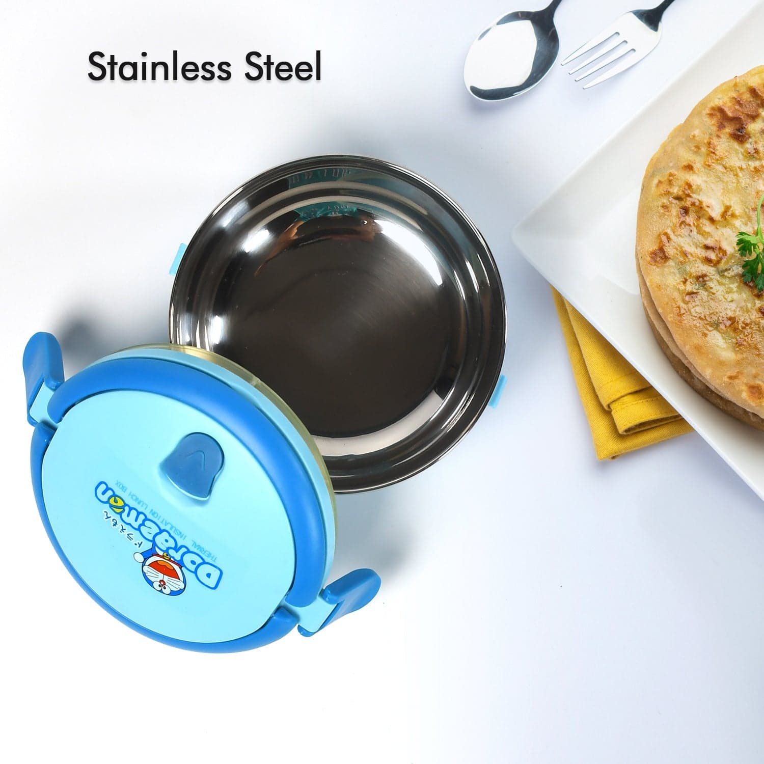 Single Layer Doraemon Steel Lunch Box High Quality Premium Lunch Box For Office & School Use thumbnail 4