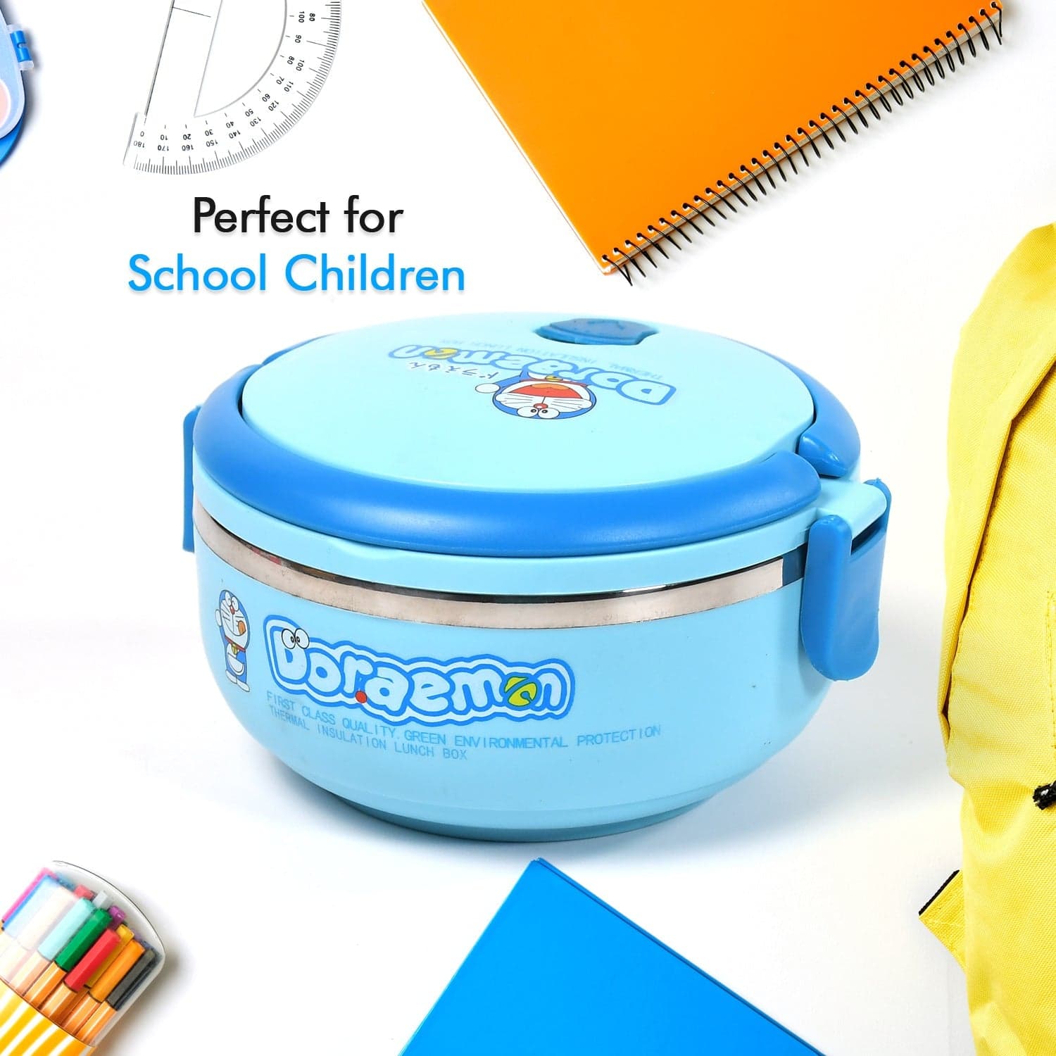 Single Layer Doraemon Steel Lunch Box High Quality Premium Lunch Box For Office & School Use thumbnail 6