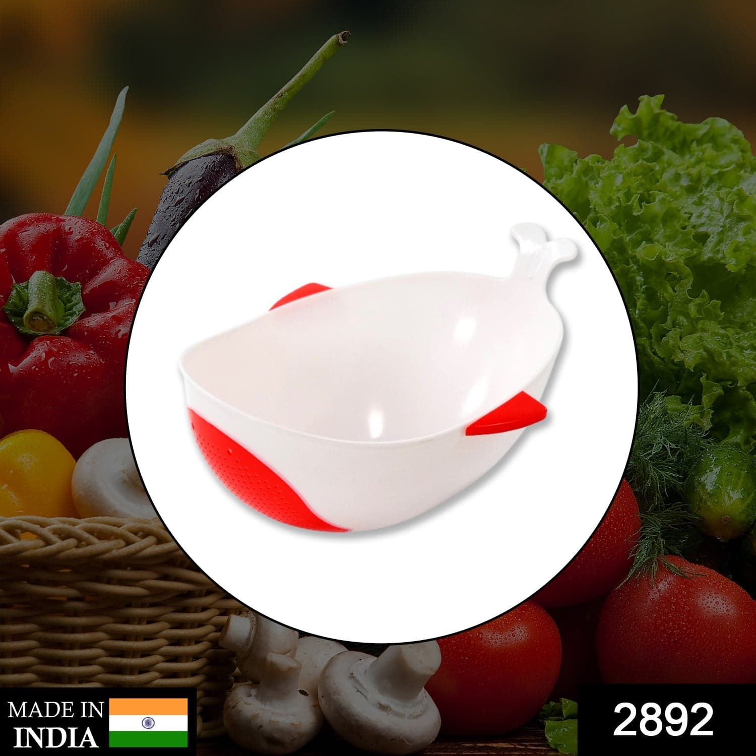 Plastic Rice Pulses Fruits Vegetable Noodles Pasta Washing Bowl and Strainer thumbnail 2