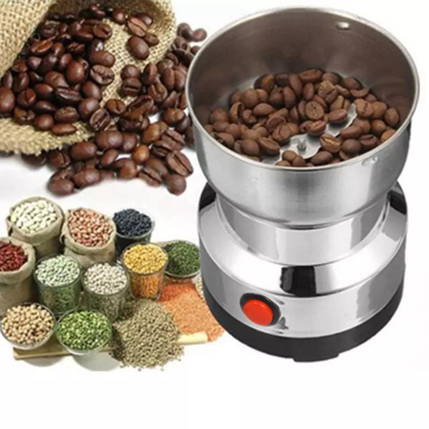 Multifunction Grinder Machine Electric Cereals Grain Mill Spice Herbs Grinding Machine Tool Stainless Steel Electric Coffee Bean for Home thumbnail 1