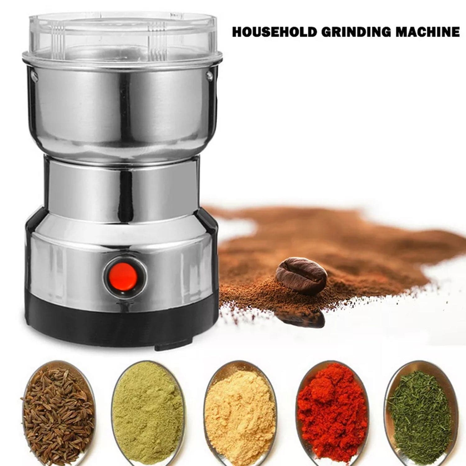Multifunction Grinder Machine Electric Cereals Grain Mill Spice Herbs Grinding Machine Tool Stainless Steel Electric Coffee Bean for Home thumbnail 3