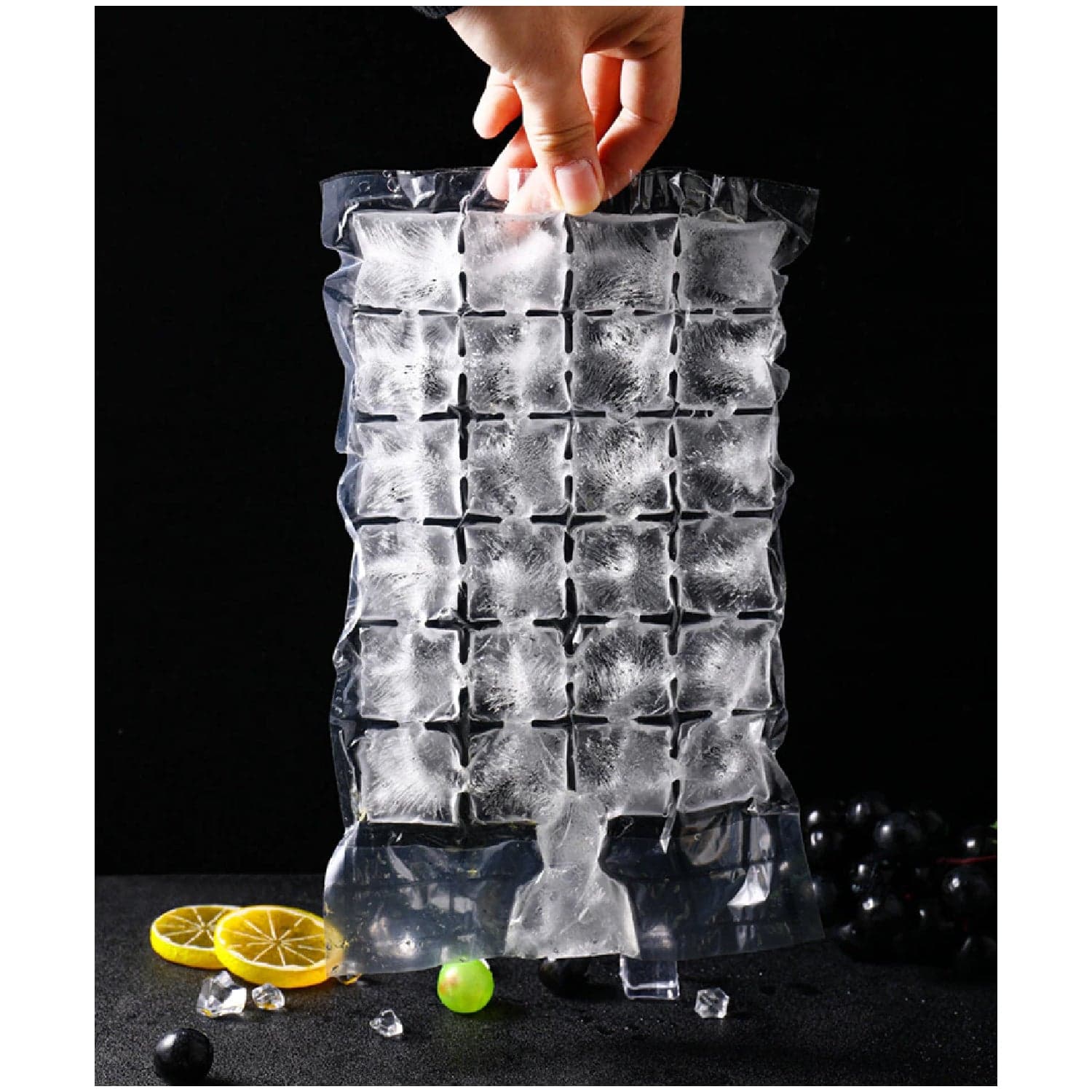 Disposable Ice Cube Bags, Stackable Easy Release Ice Cube Mold Trays Self-Seal Freezing Maker,Cold Ice Pack Cooler Bag For Cocktail Food Wine thumbnail 7