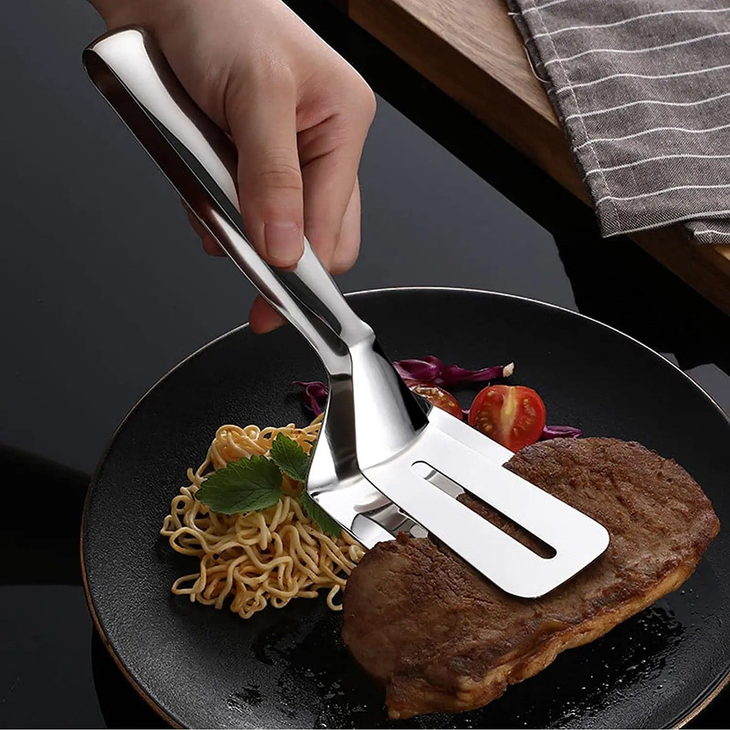 Multifunction Stainless Steel Cooking Tong for Frying & BBQ thumbnail 3