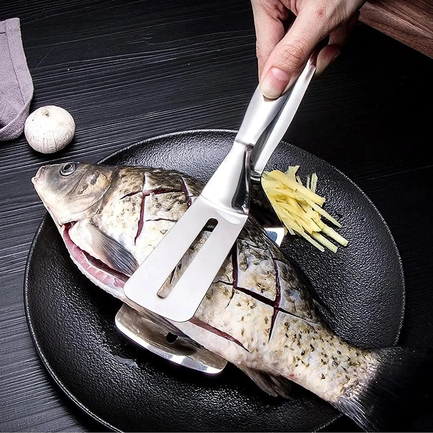 Multifunction Stainless Steel Cooking Tong for Frying & BBQ thumbnail 8