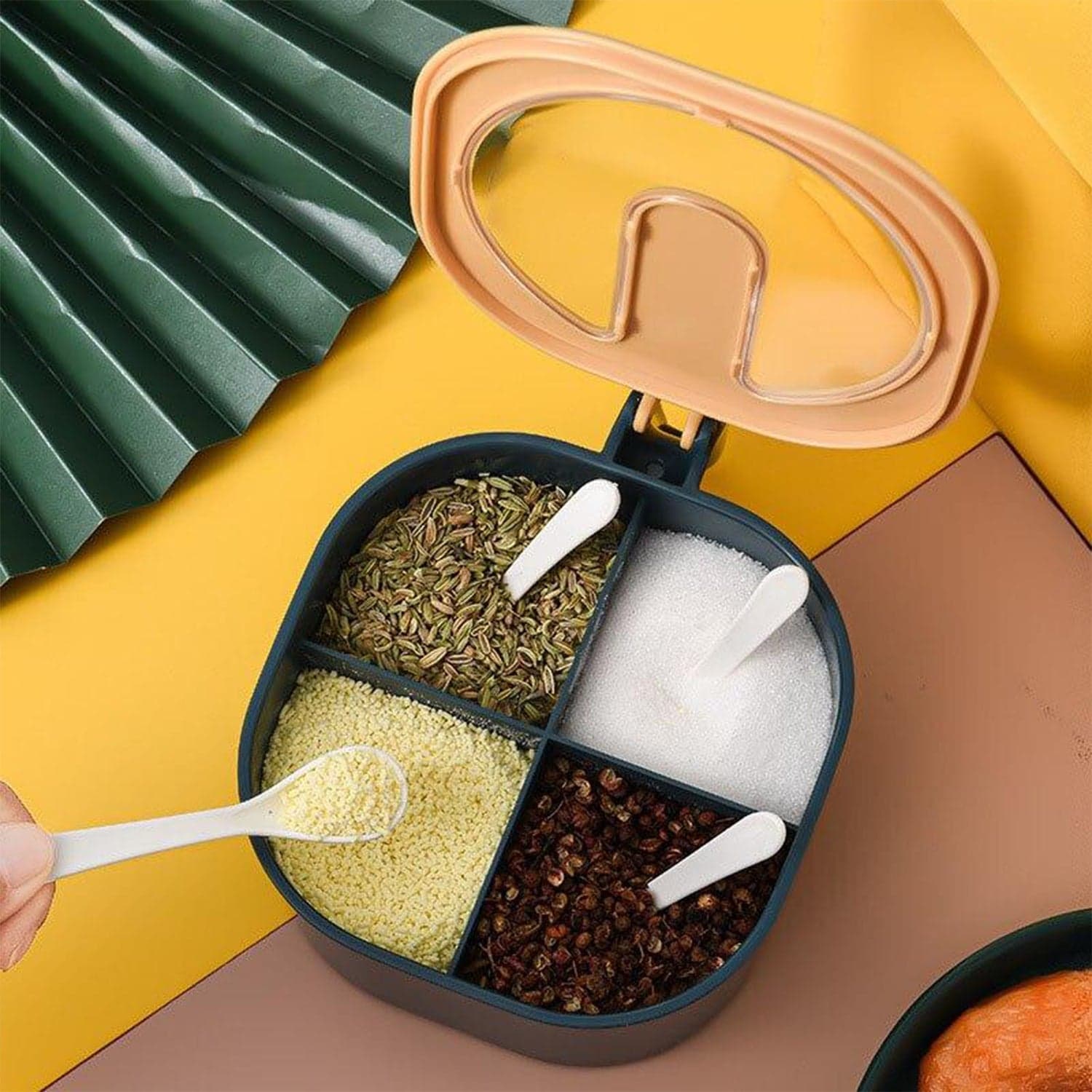 Four Grid Spice Storage Seasoning Box thumbnail 1